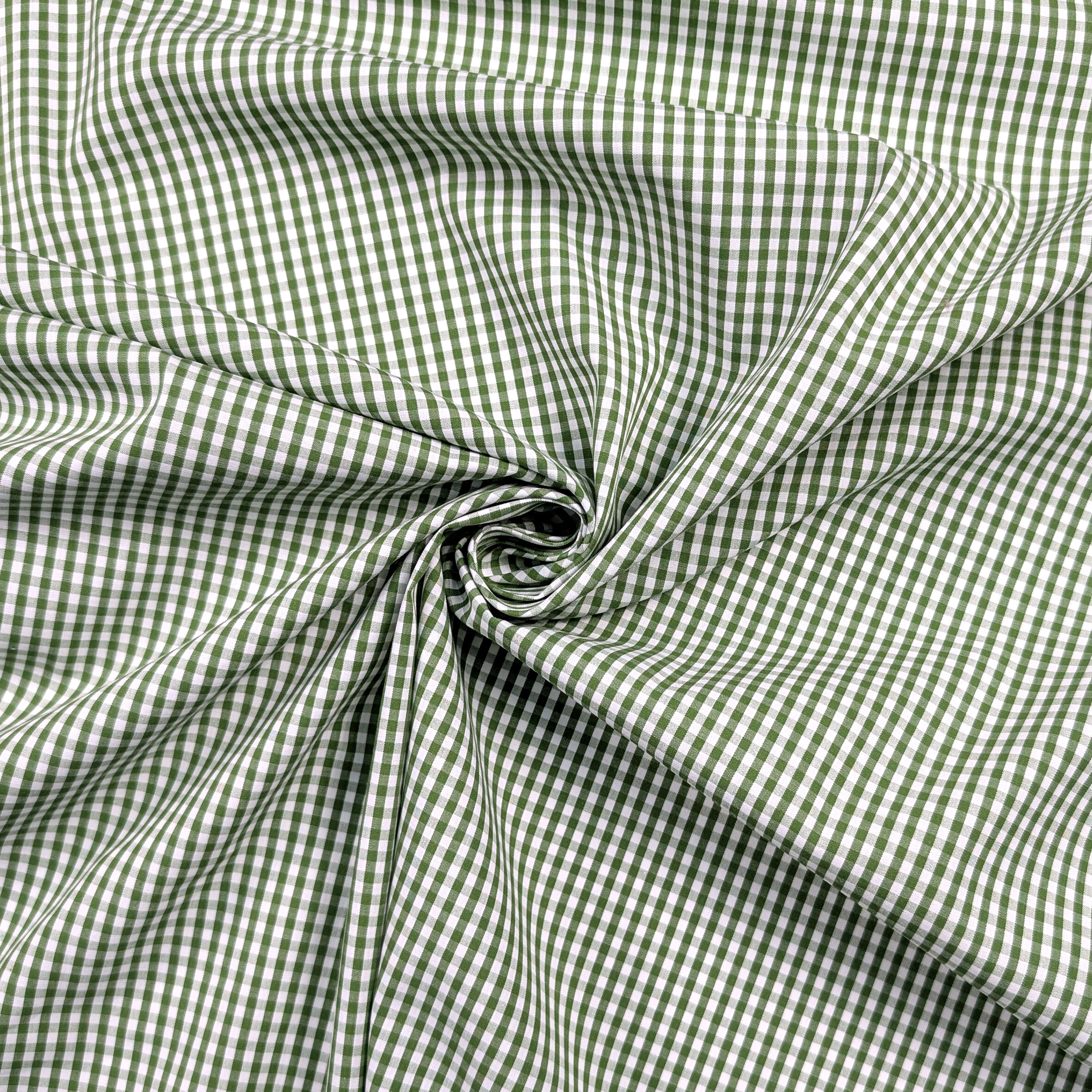 Quadrettini Cotton for Shirts Green Image