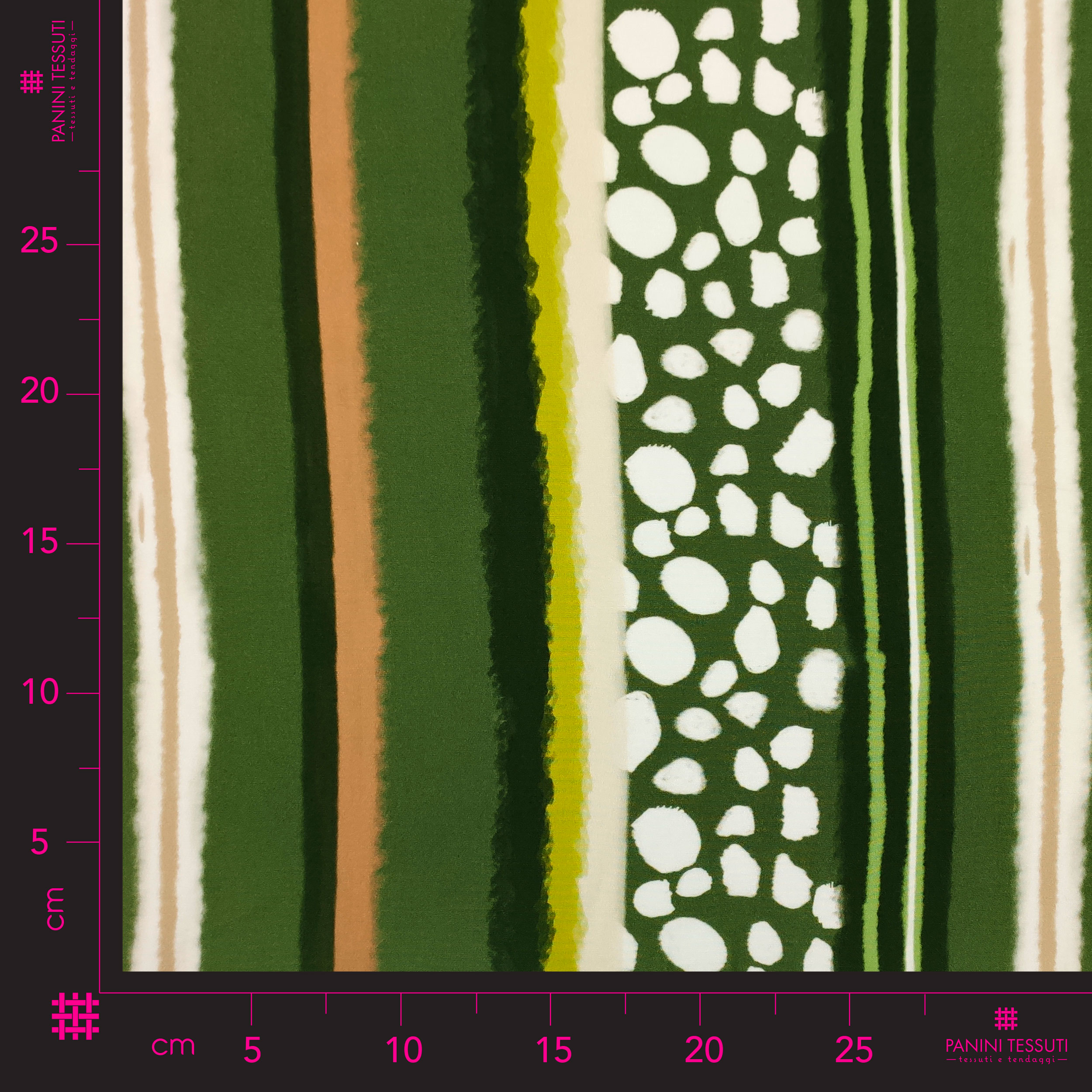 Tissu de coton rayé vert abstrait Image
