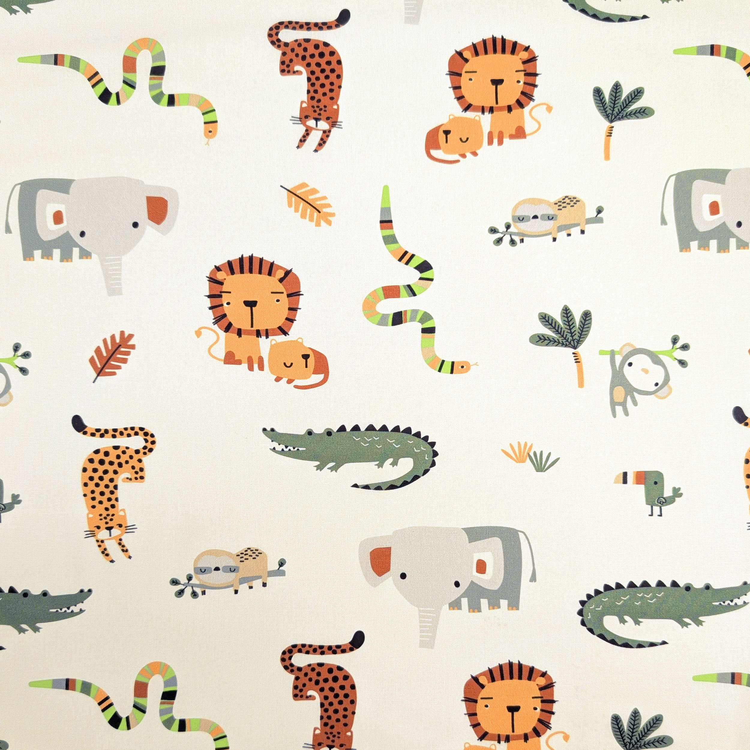 Cotton Poplin Savannah Animals Image