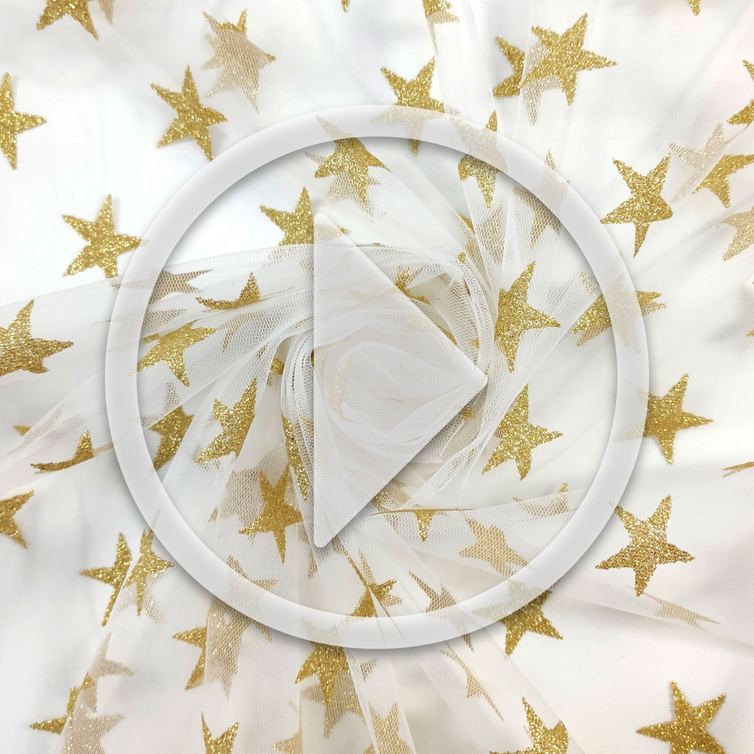 Lurex Stars Tulle in Gold Image