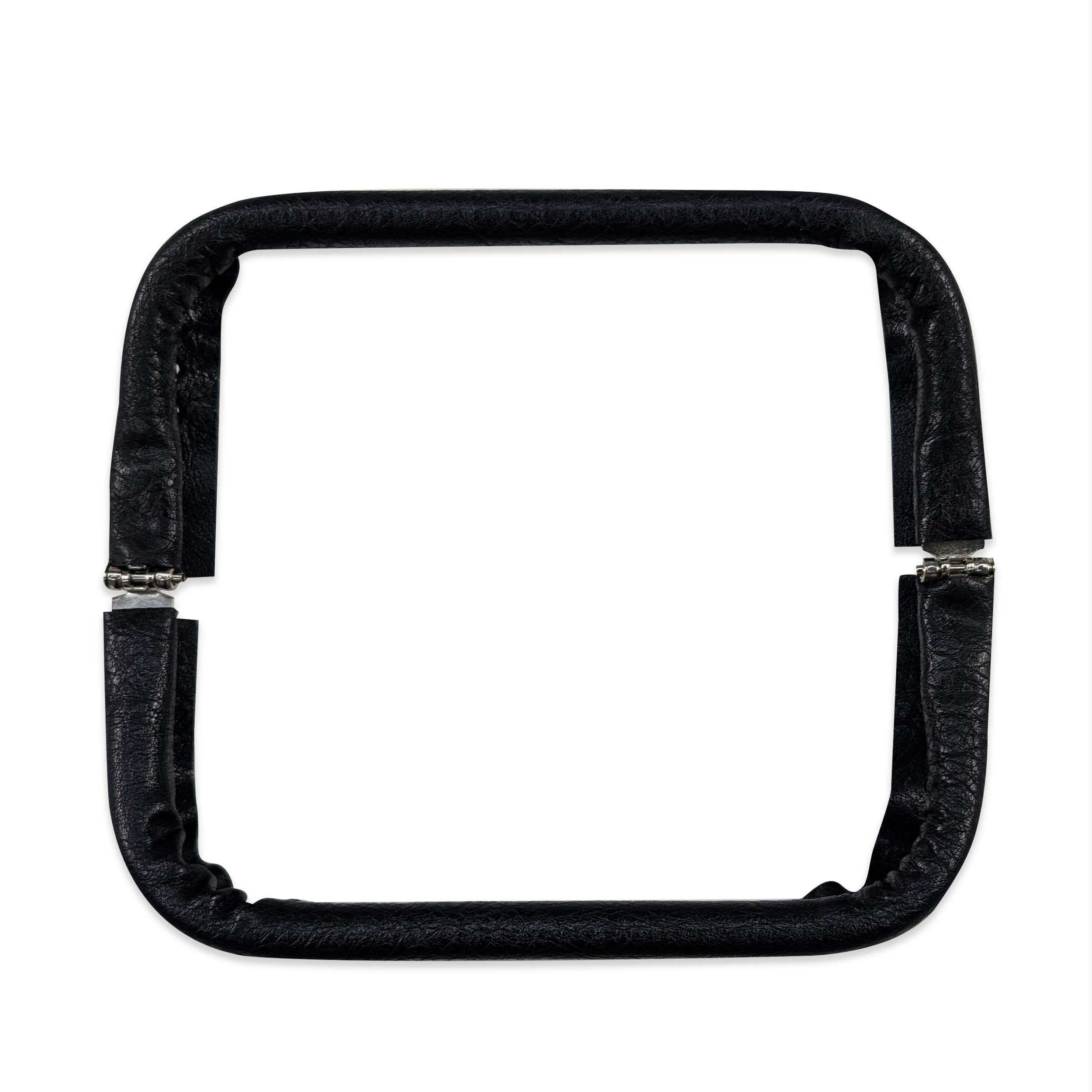 Black Faux Leather Clutch Closure Image