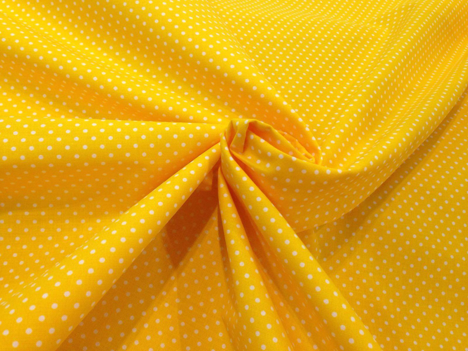 Tissu de coton à pois jaunes Image
