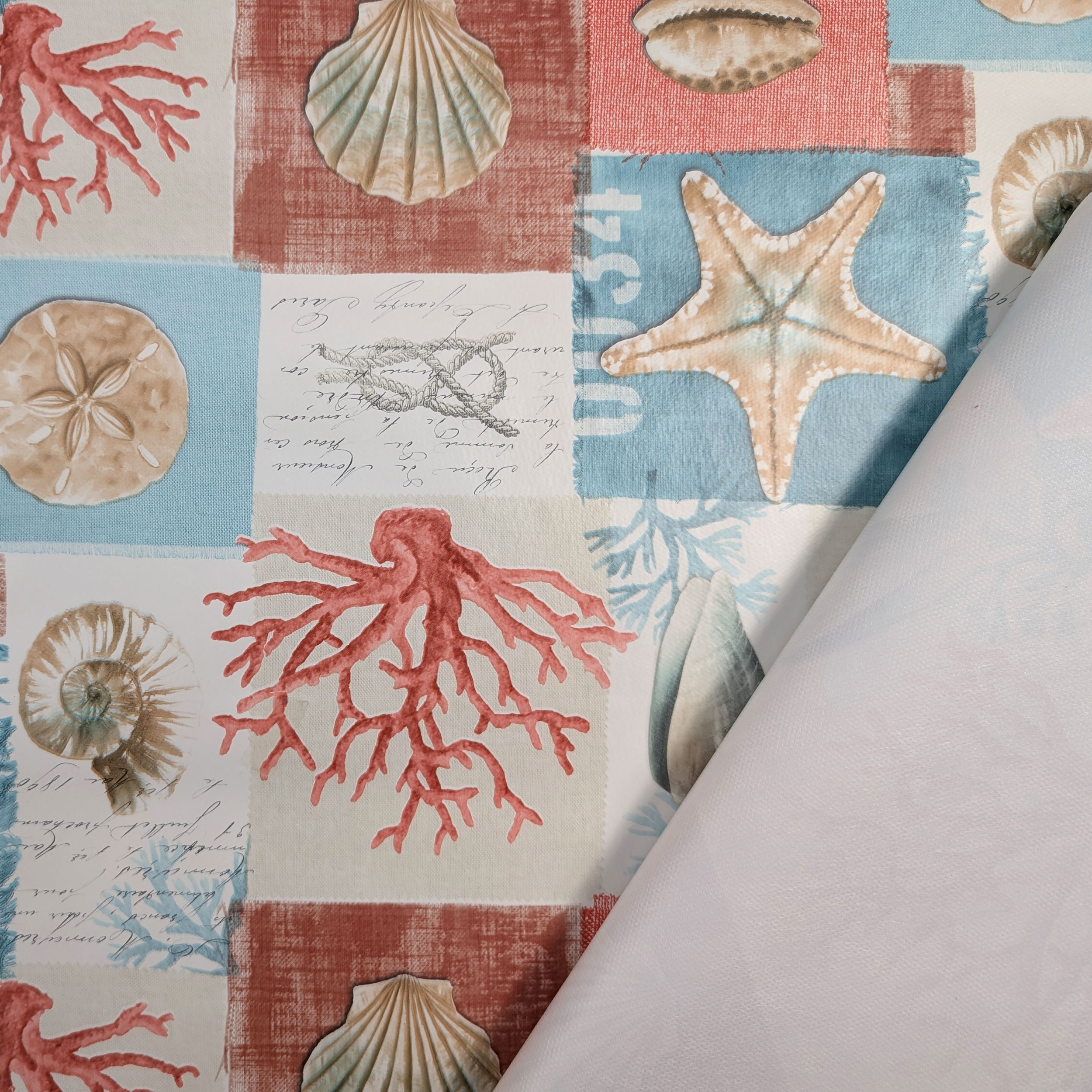 Fabric for Maritime Patterned Laminated Tablecloth Image
