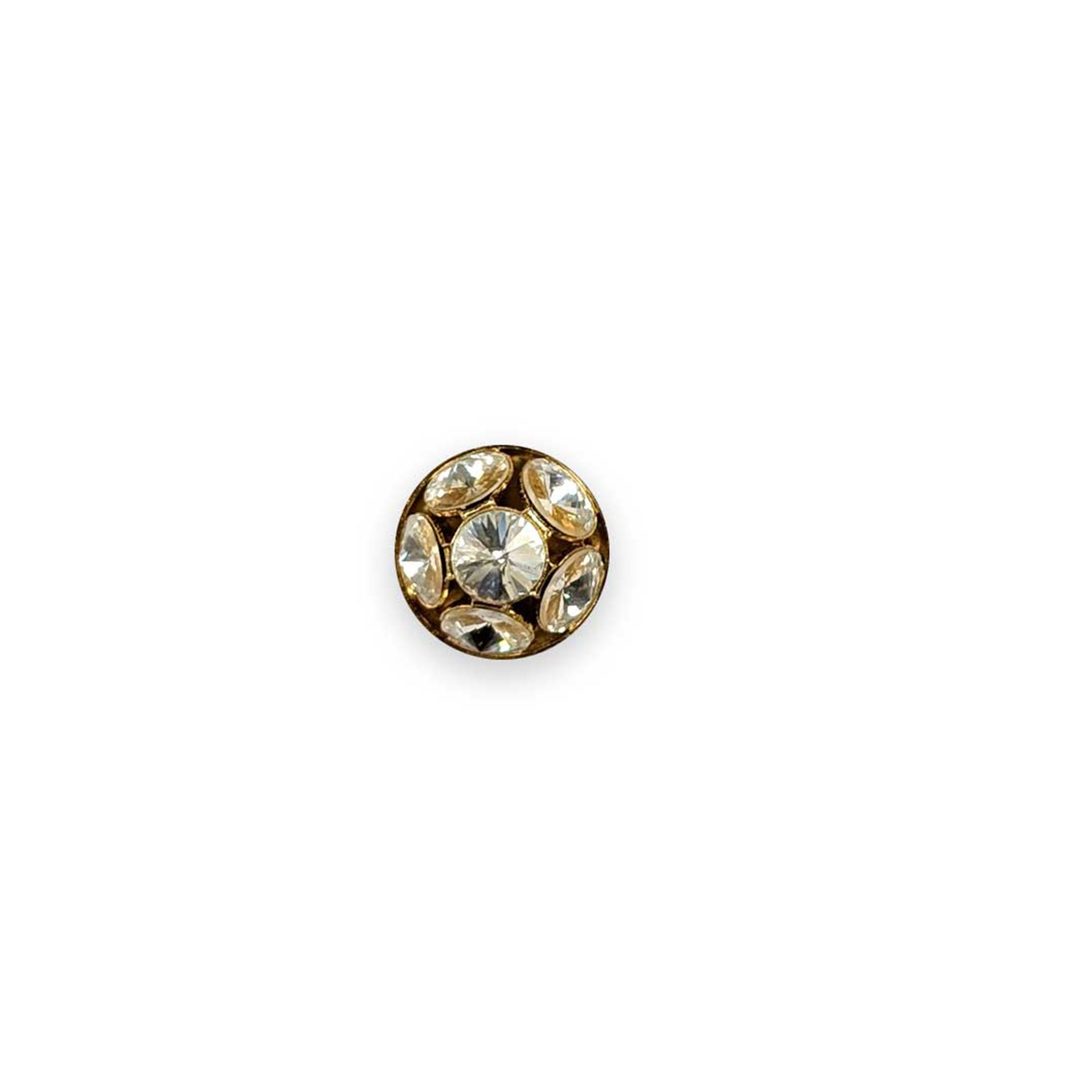 Rhinestone Gold Jewel Button Image