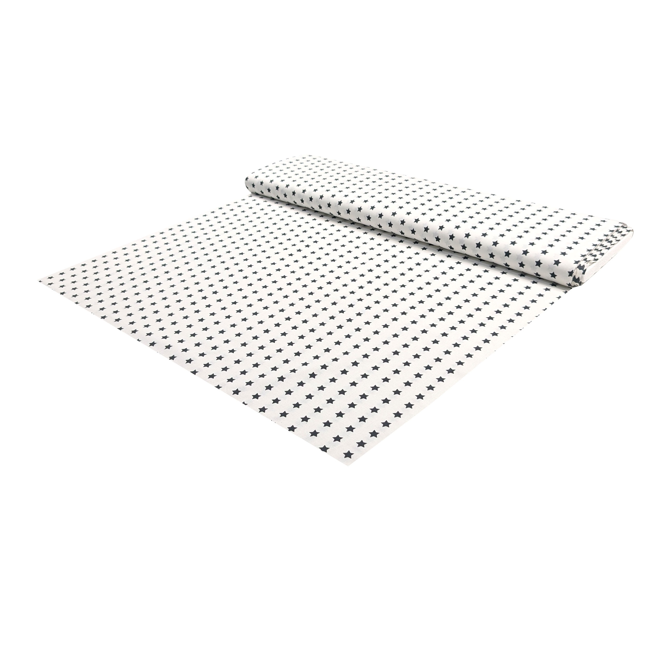 Black Stars on a White Background Cotton Image