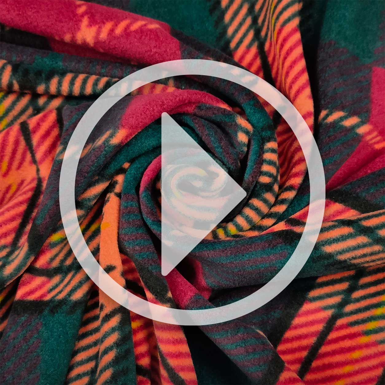 Polar Fleece - Orange Tartan  Image