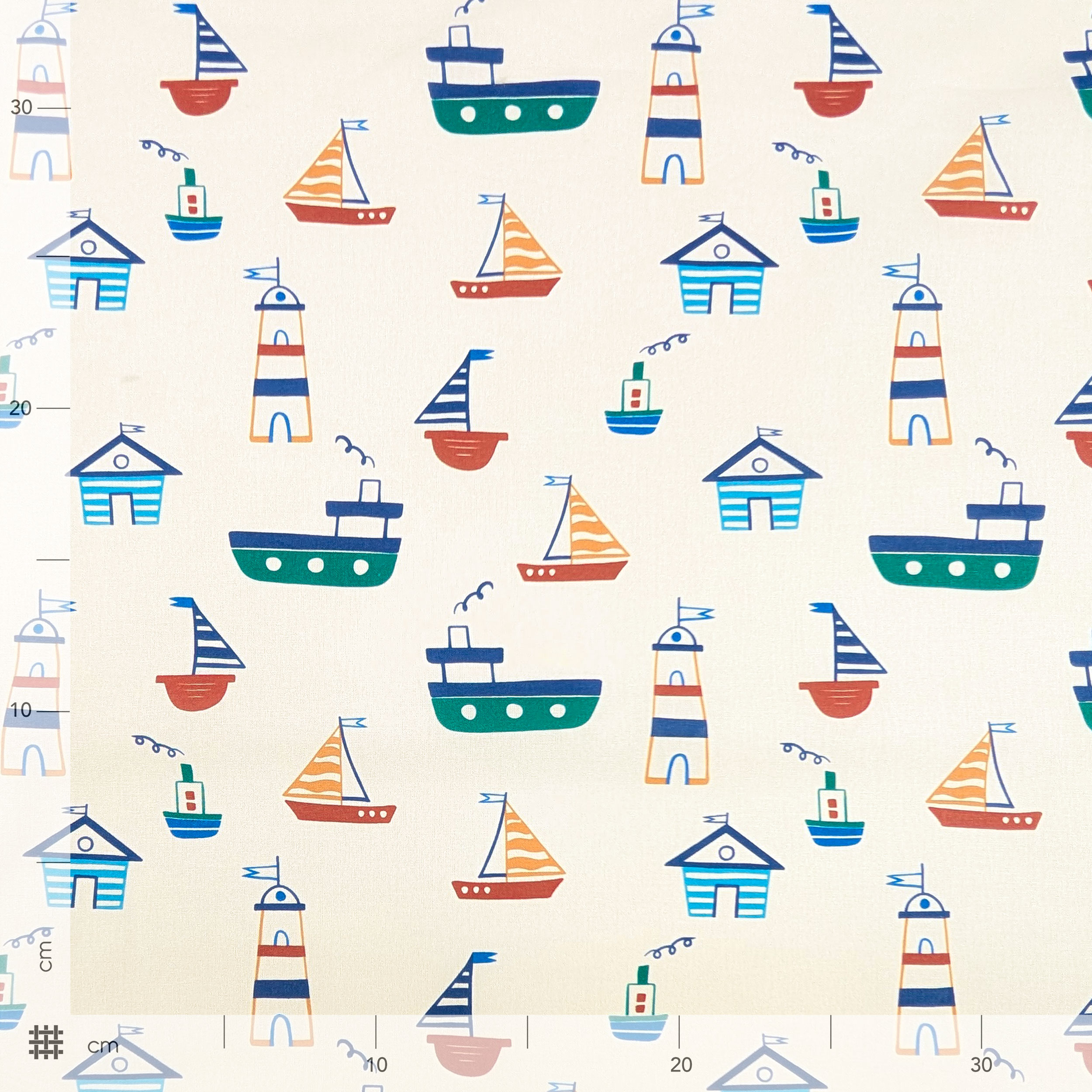 Cotton Poplin Sailing Boats Image