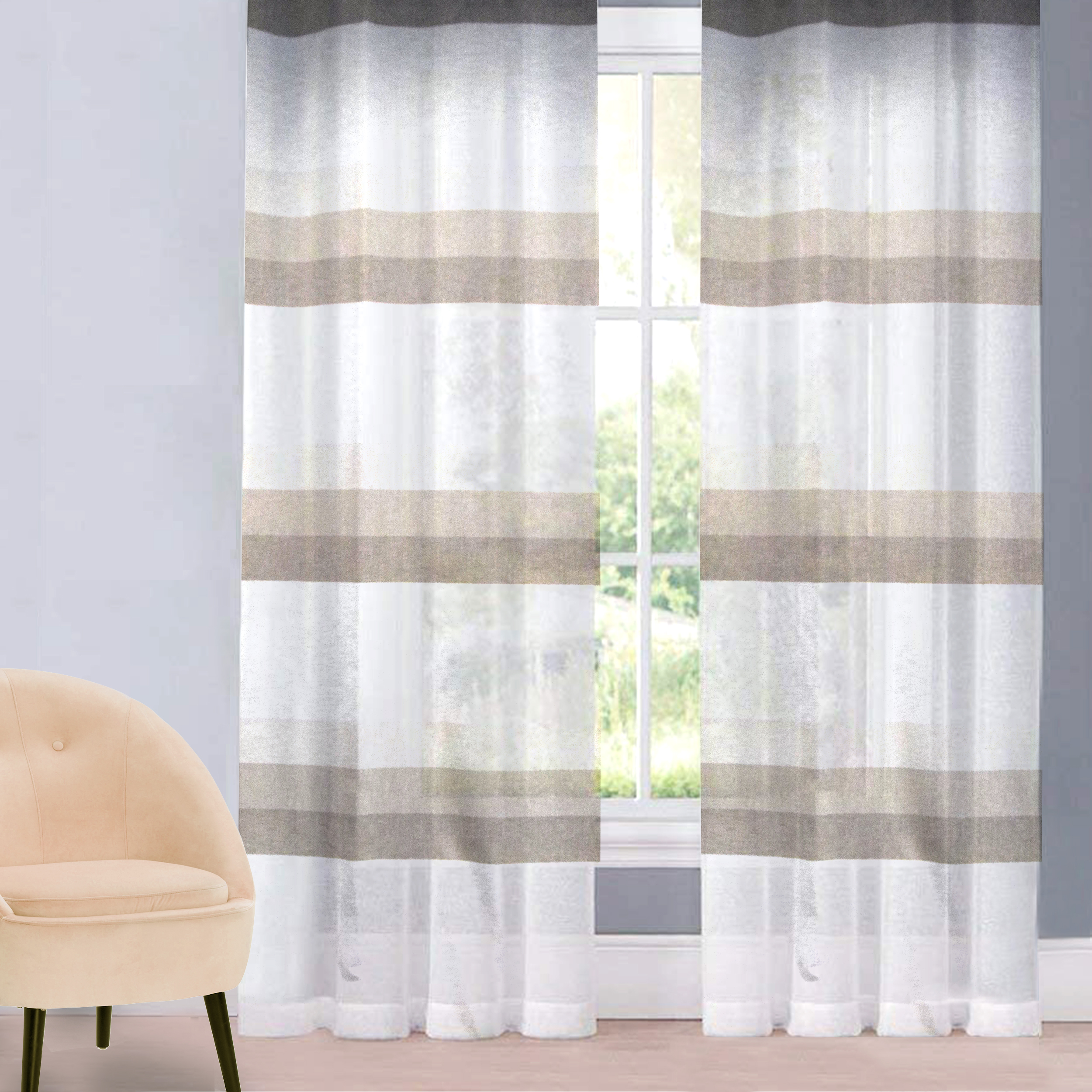 Tissu Rideau Rayures Macy Image