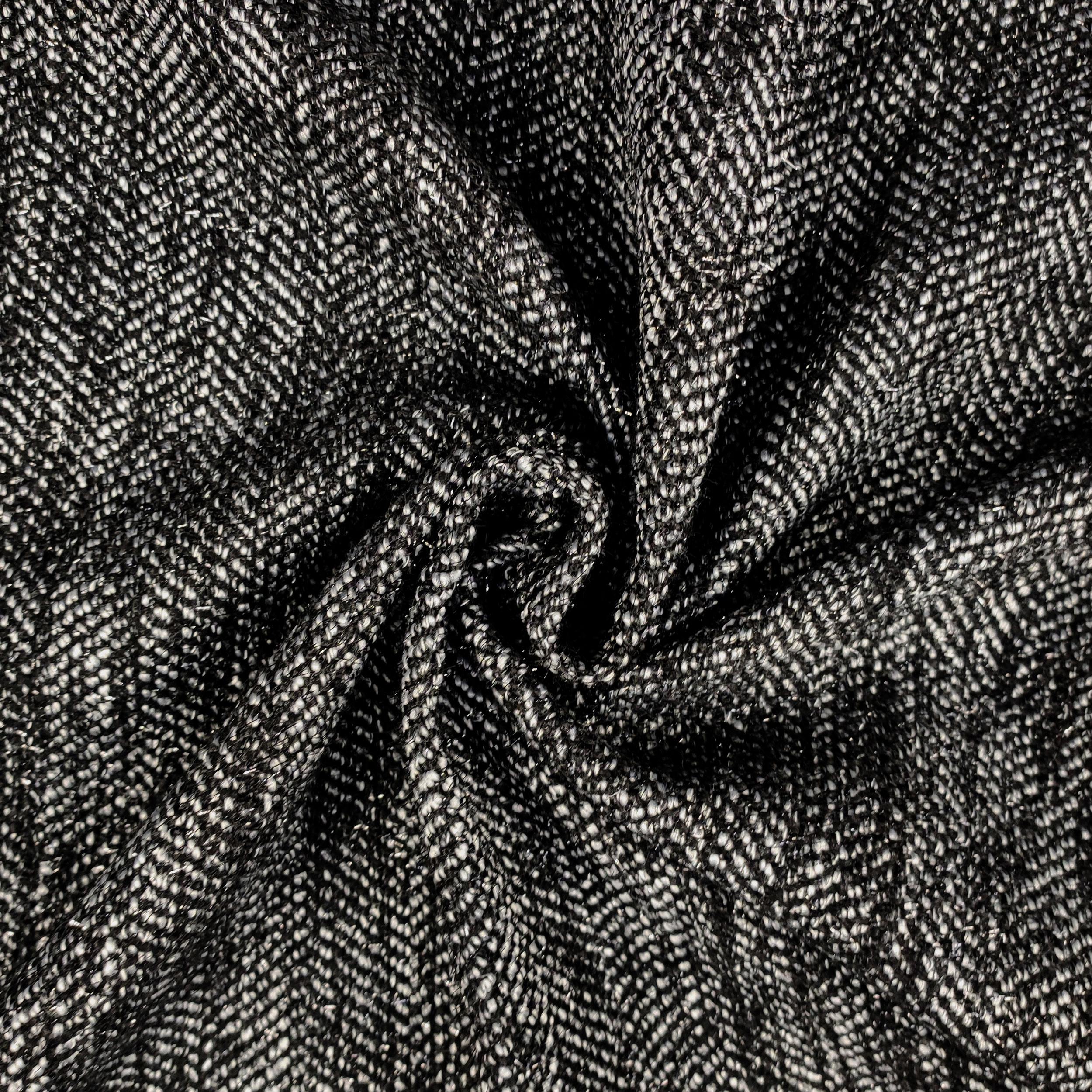 Tweed de lúrex en tinte blanco y negro