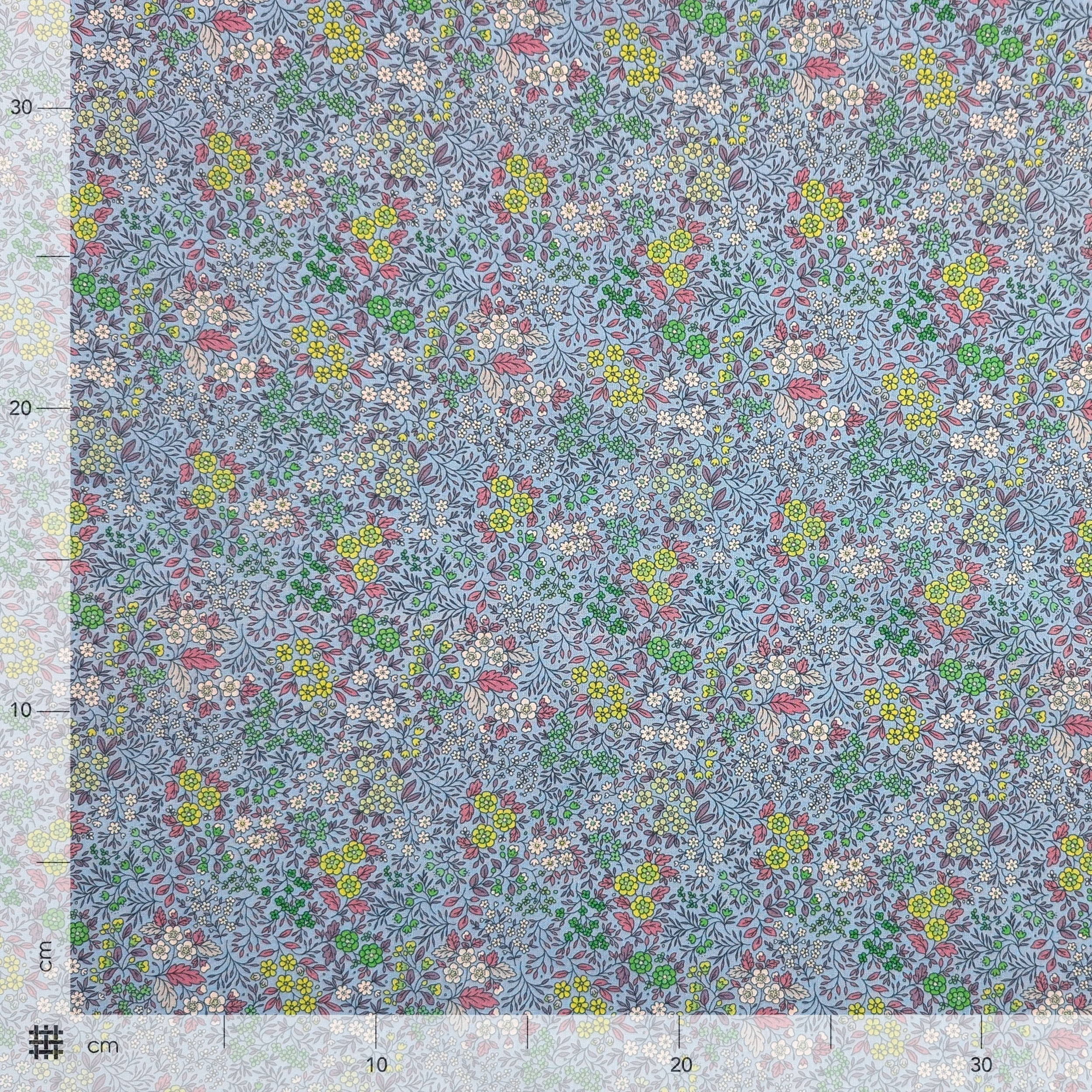 Percale Cotton with Yellow and Green Flowers Image