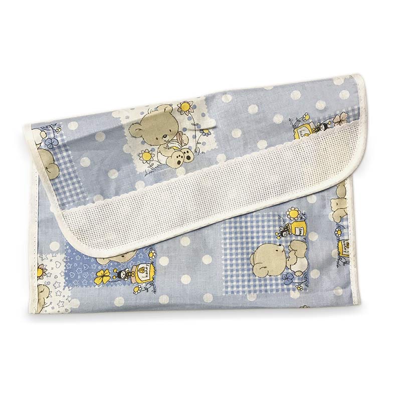 Porte-bavoirs Ours et Abeilles Bleu clair