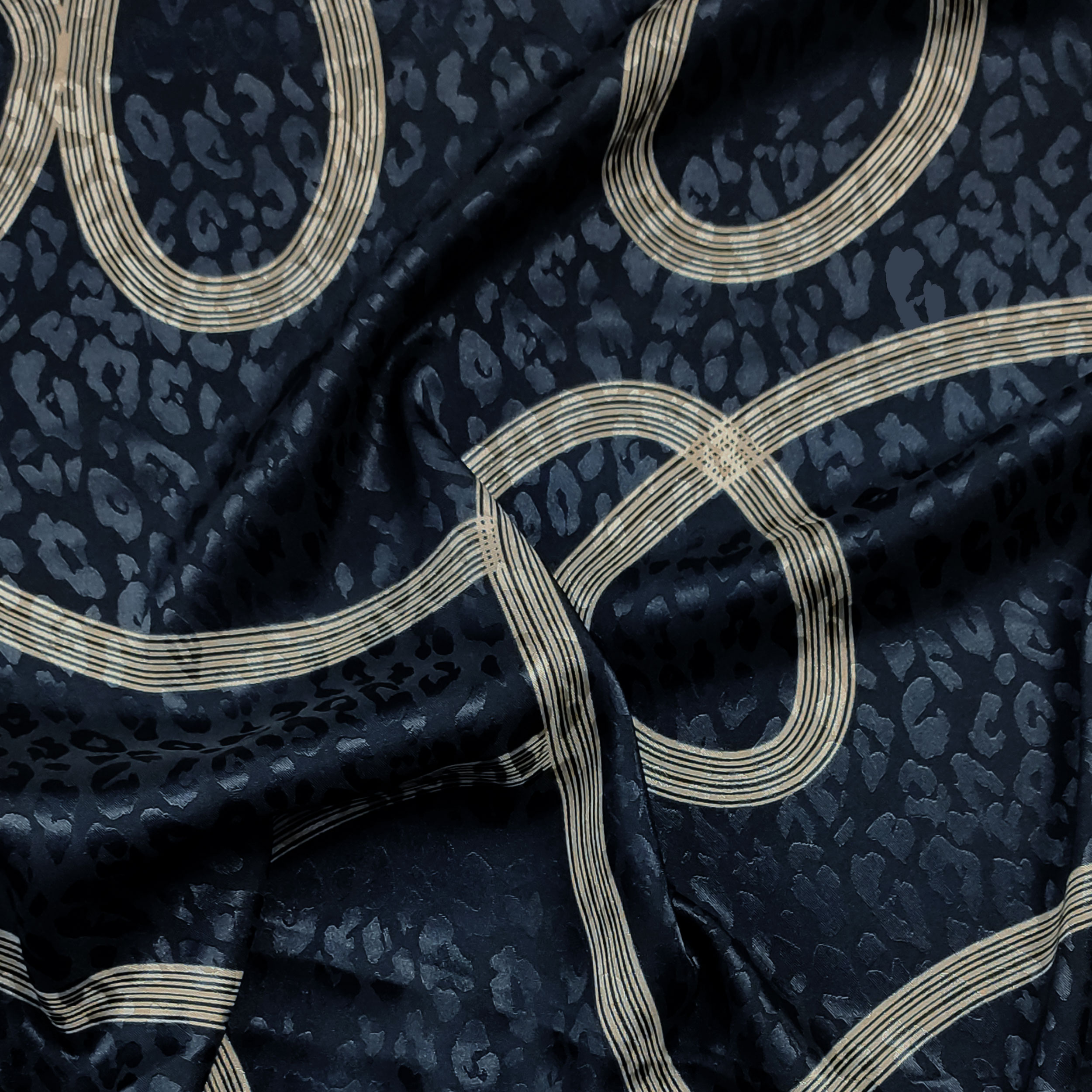Satin Jacquard Motifs et lignes léopard