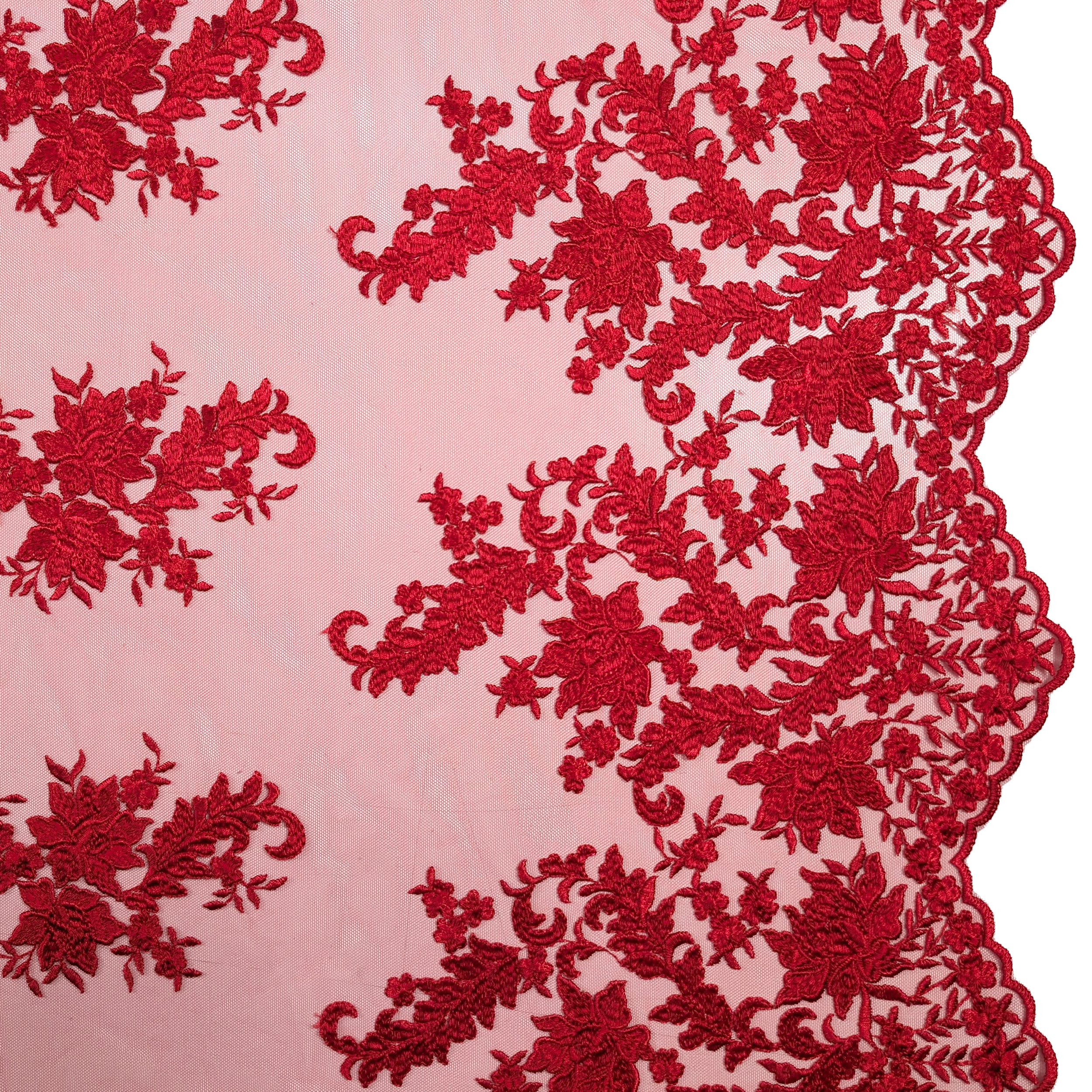 Dentelle haute couture à double bord rouge Image