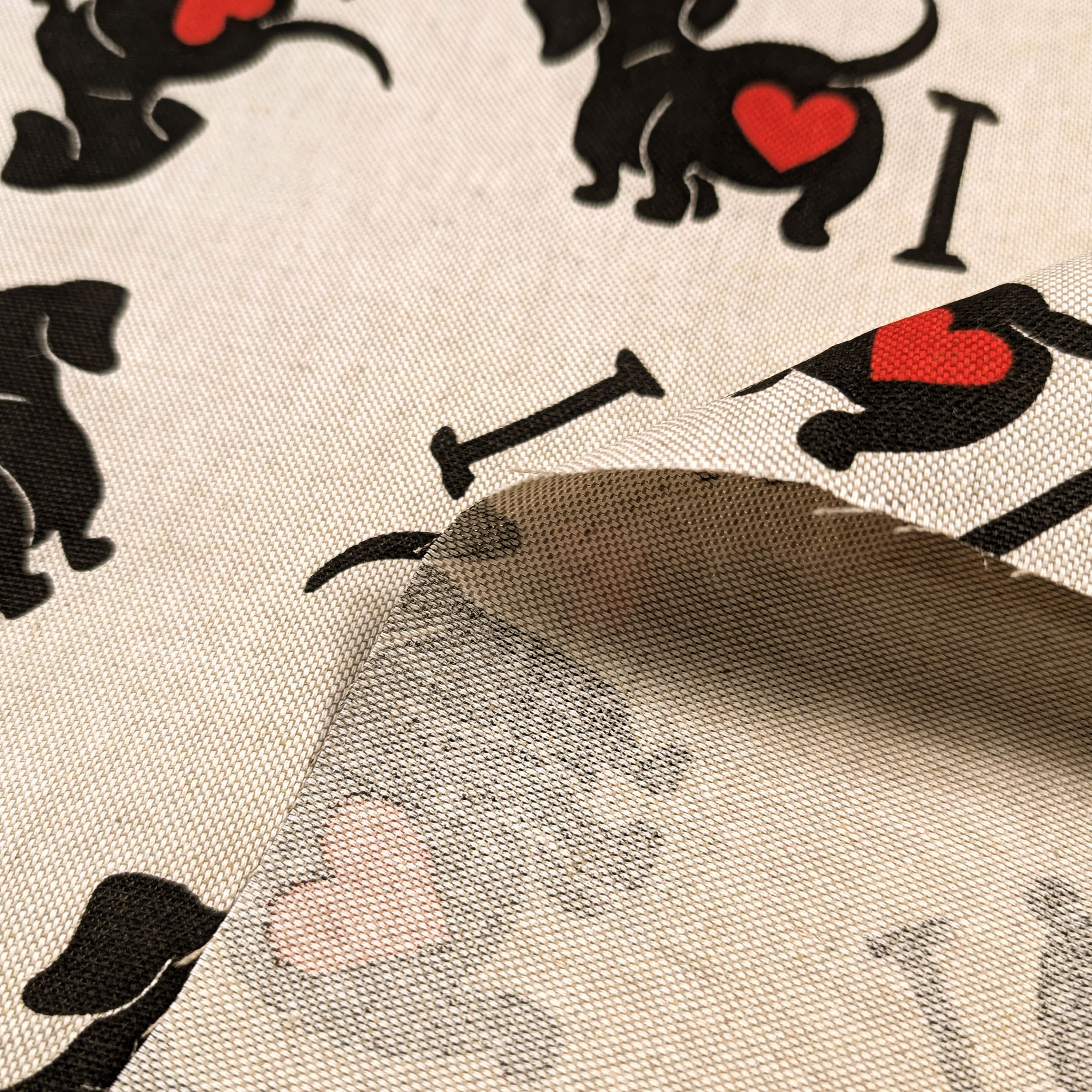 Panama fabric I Love Dachshunds Image