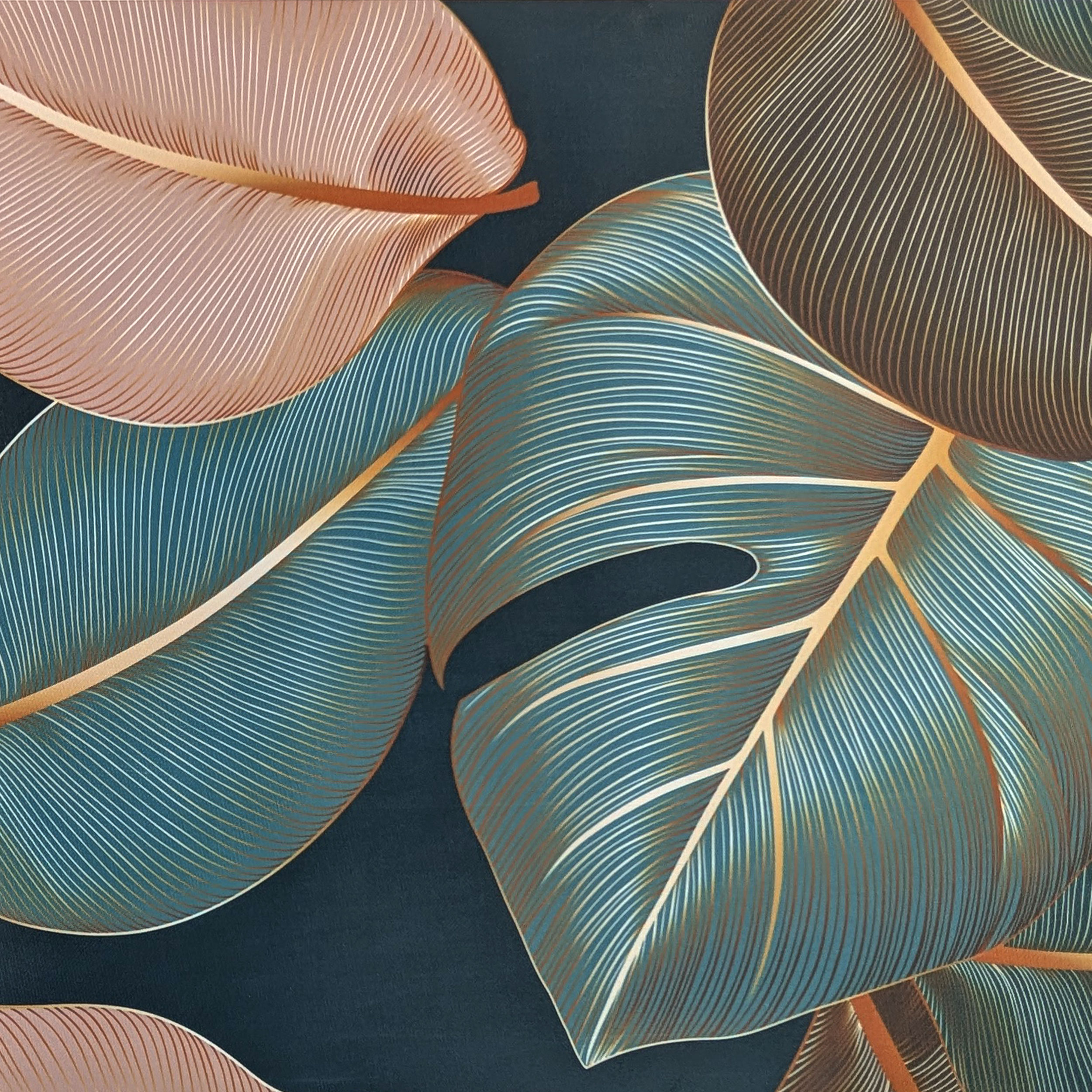 Kitchen Mats with Elegant Leaves Image