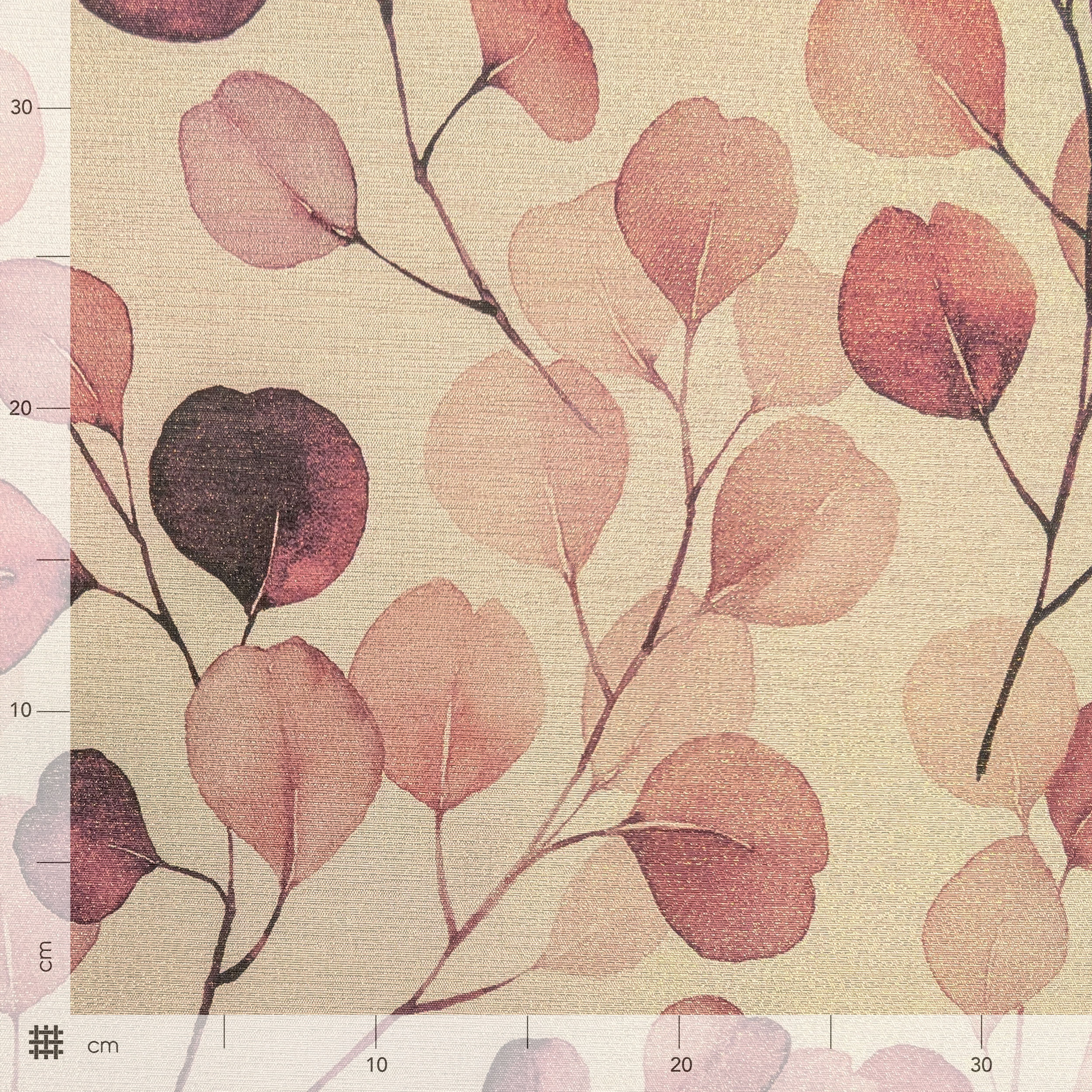 Soft Resin-Coated Lurex Leaf Tablecloth Fabric Image