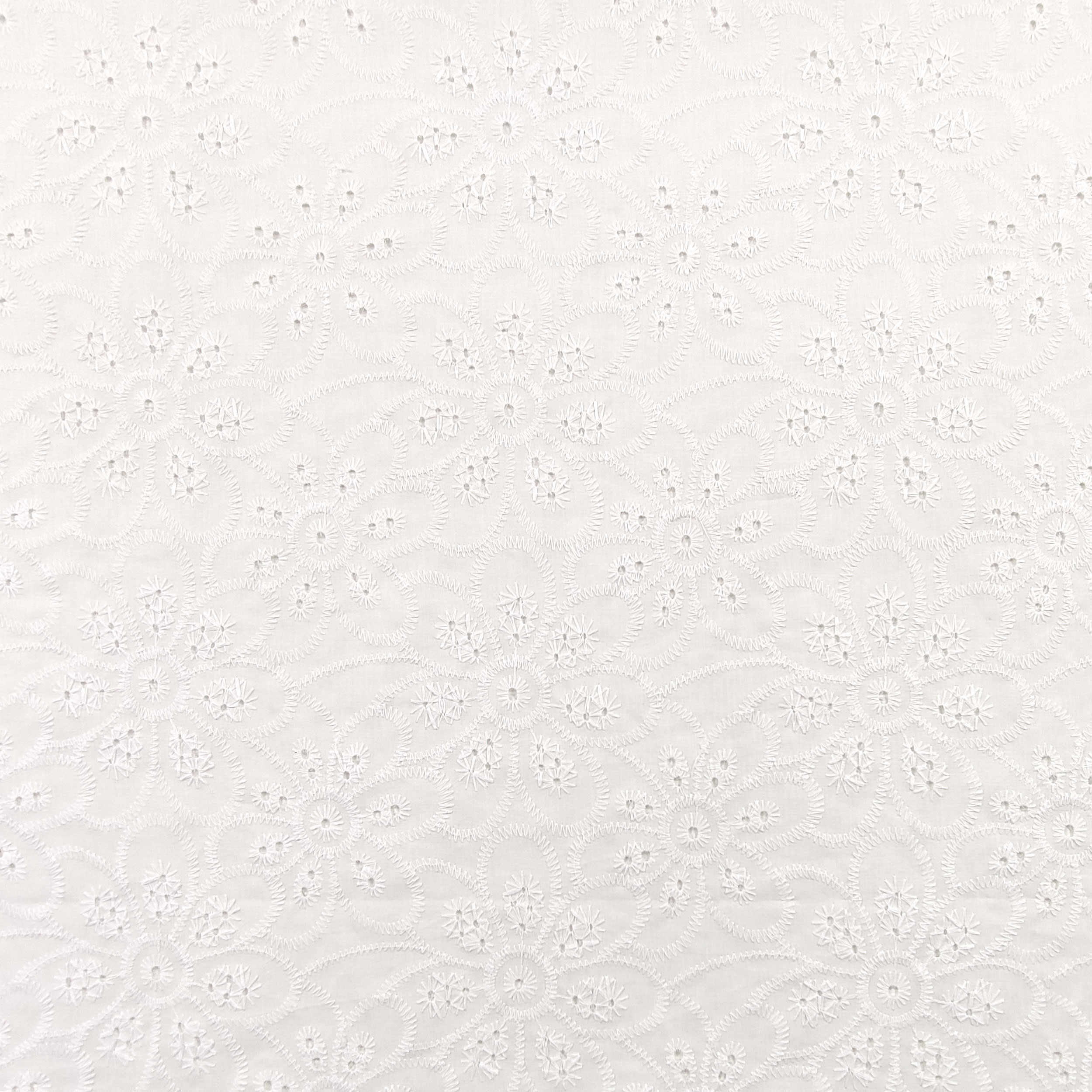 Sangallo Fashion Doble Festoneado Flores Bordadas Blanco