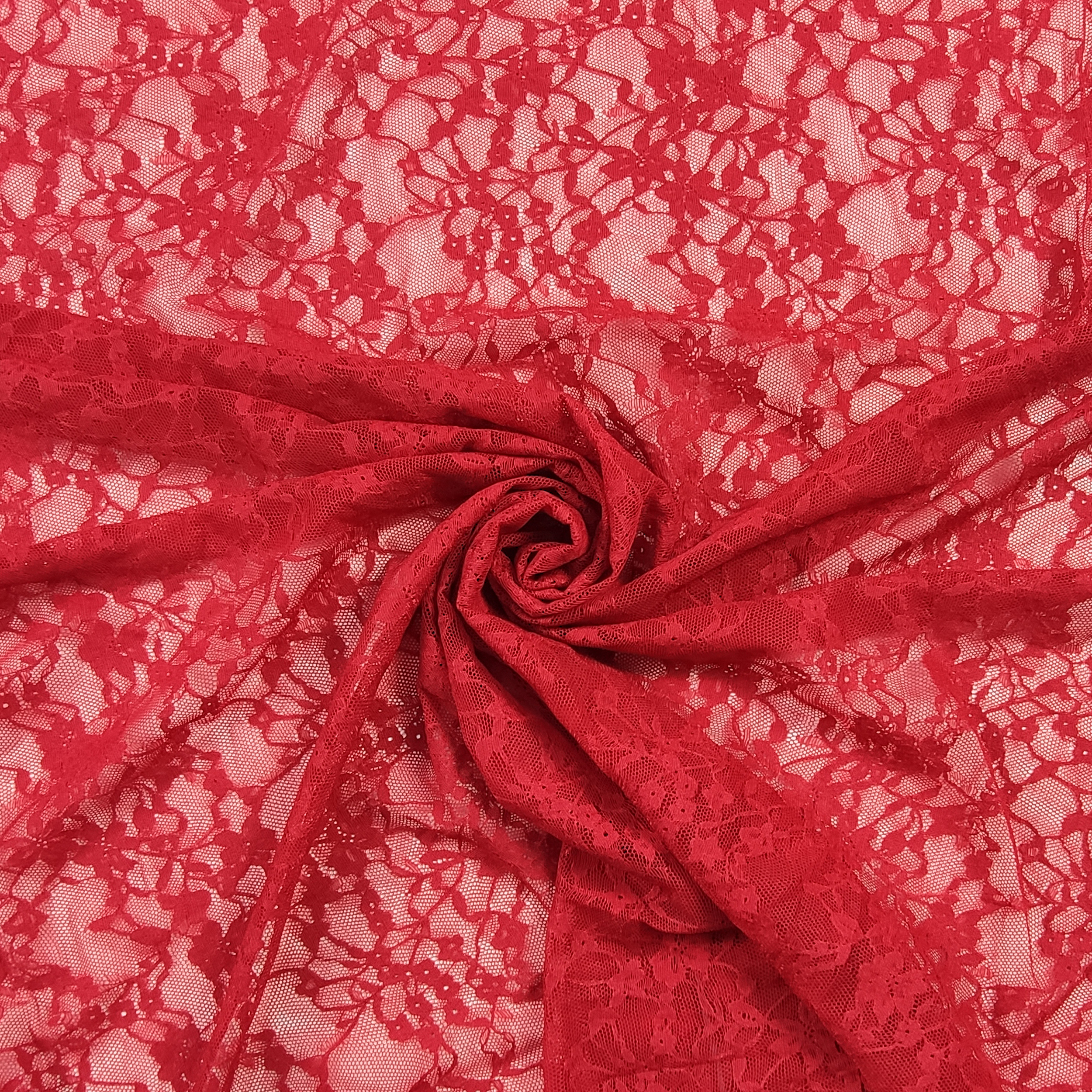 Elastic Floral Lace in Red