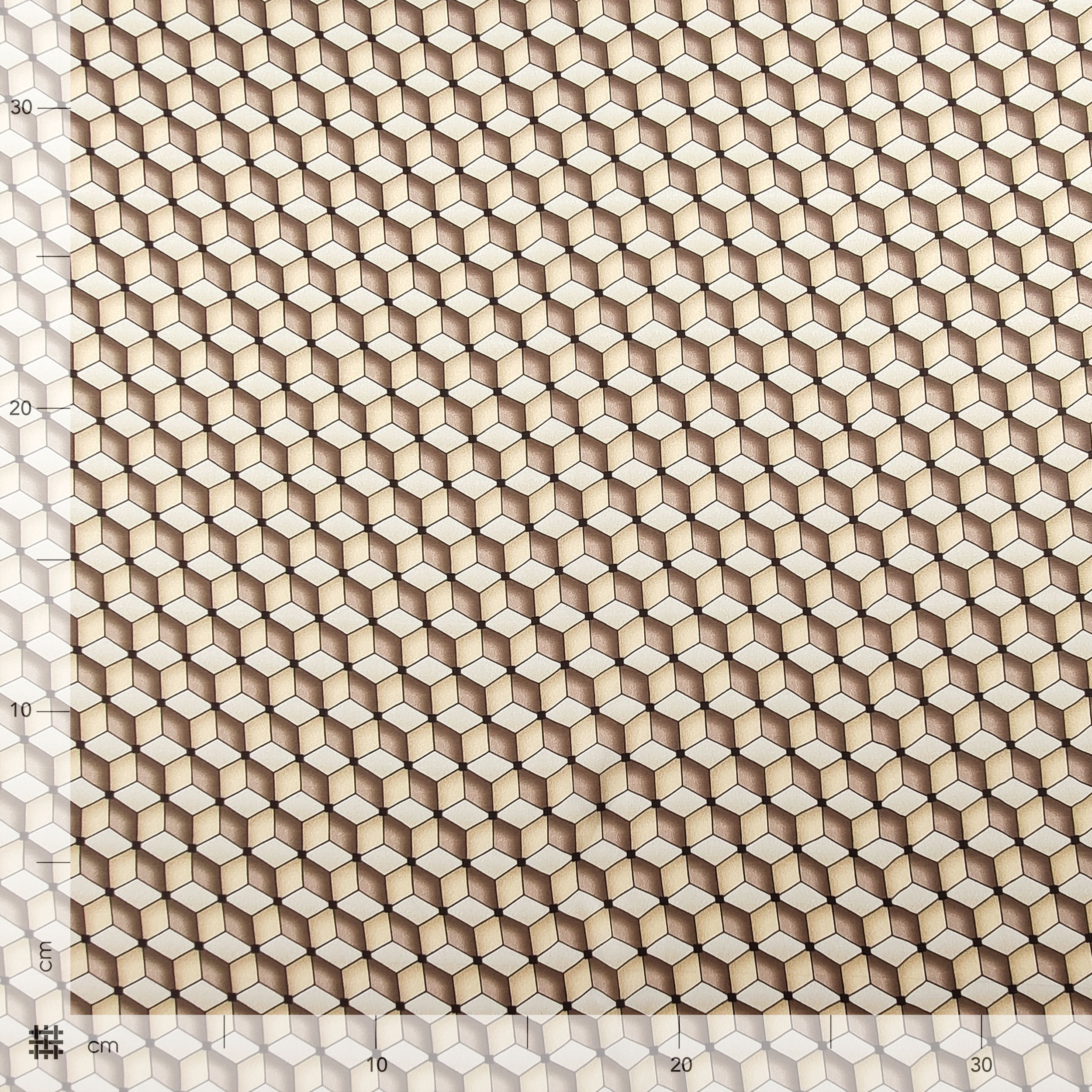 Satin Fashion Geometries Beige and Dove Grey