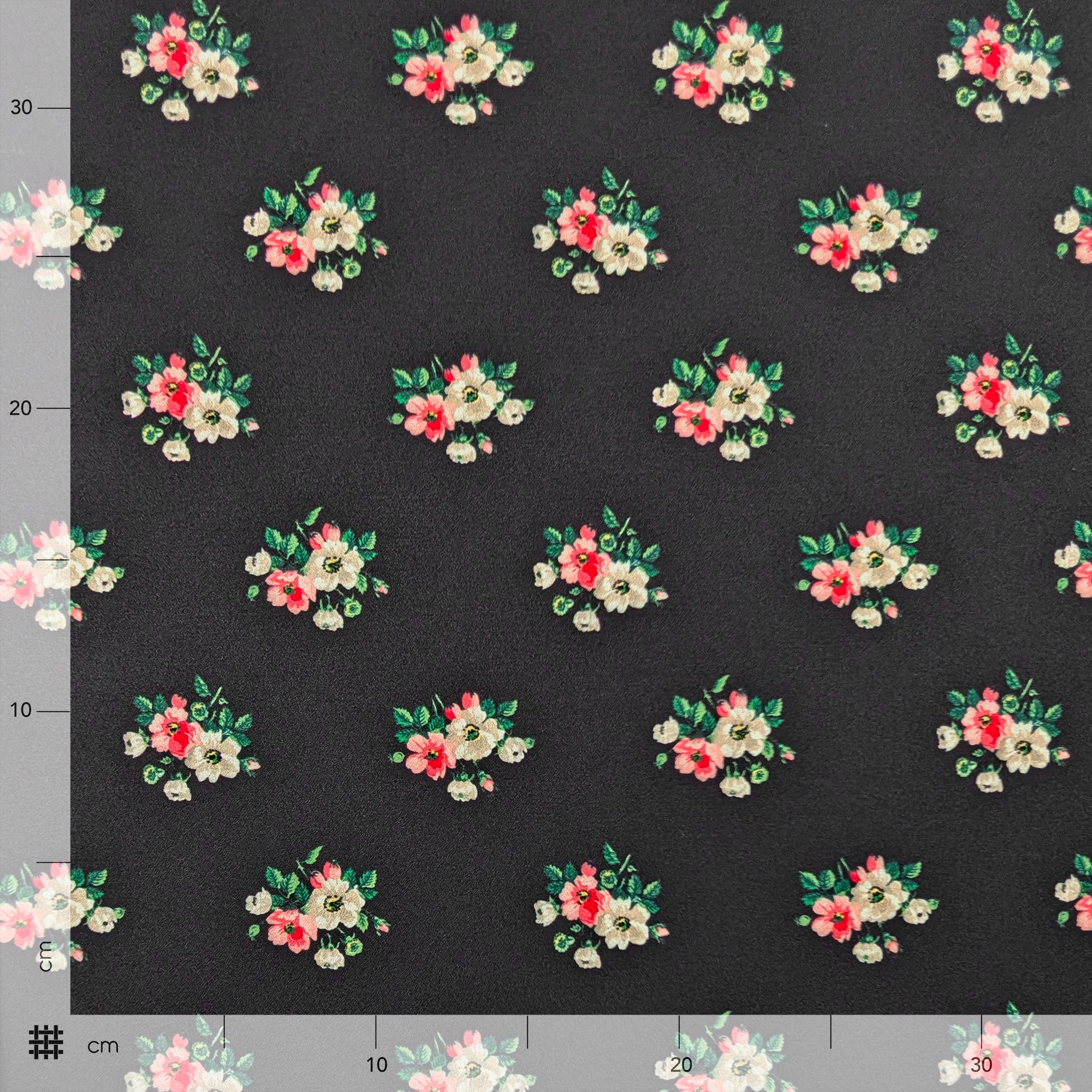 Elasticised Crêpe Fashion Flowers Background Black Image