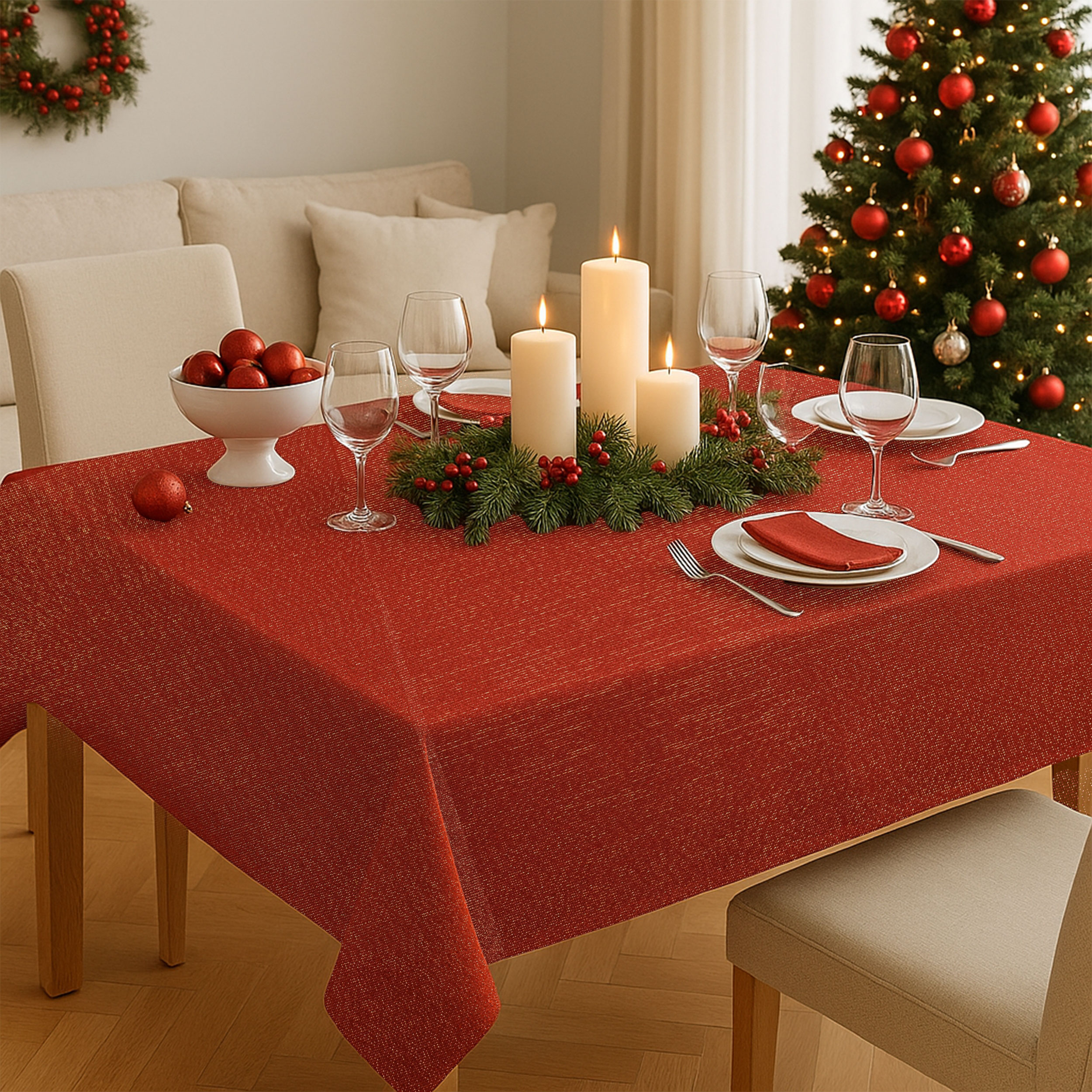 Panama Furnishing Lurex Red Image