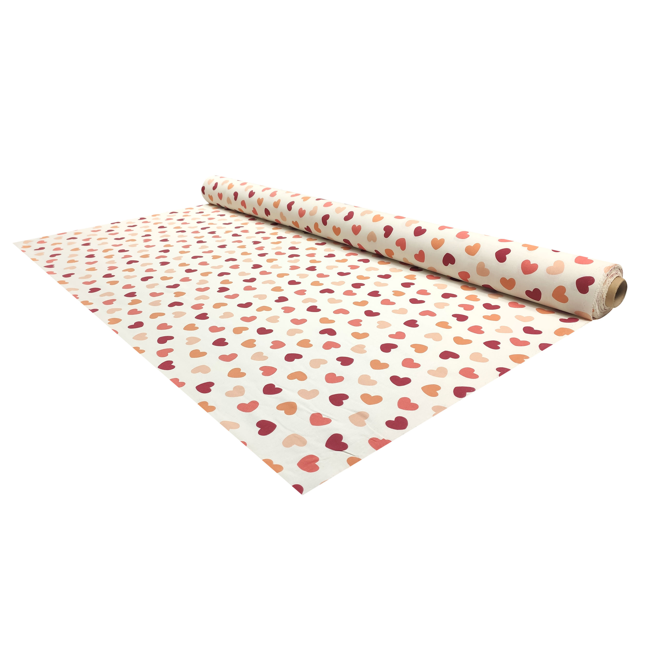 Panama fabric Hearts Red Tones Image