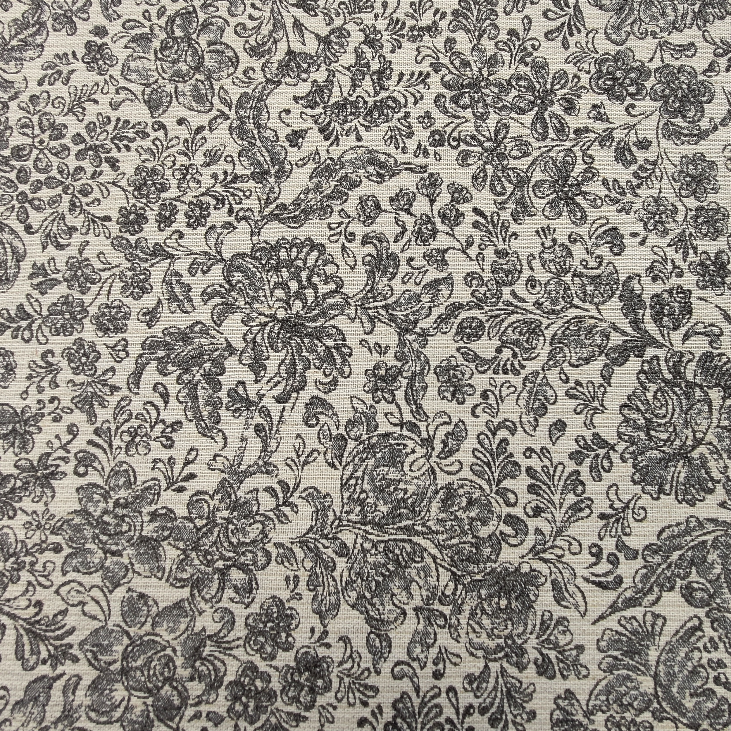 Grauer Blumen-Jacquard-Stoff