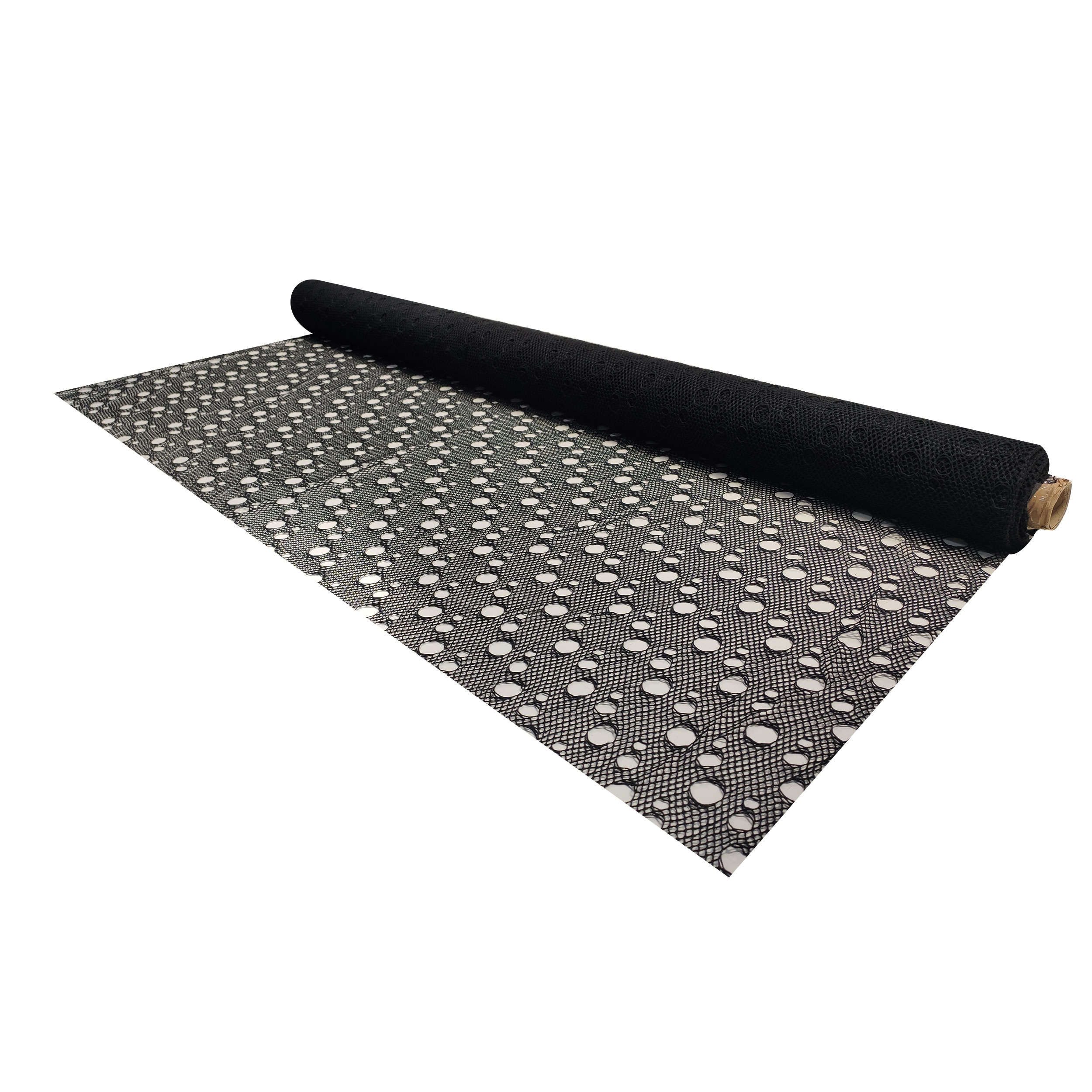 Schwarzer Mesh-Stoff mit Rissen