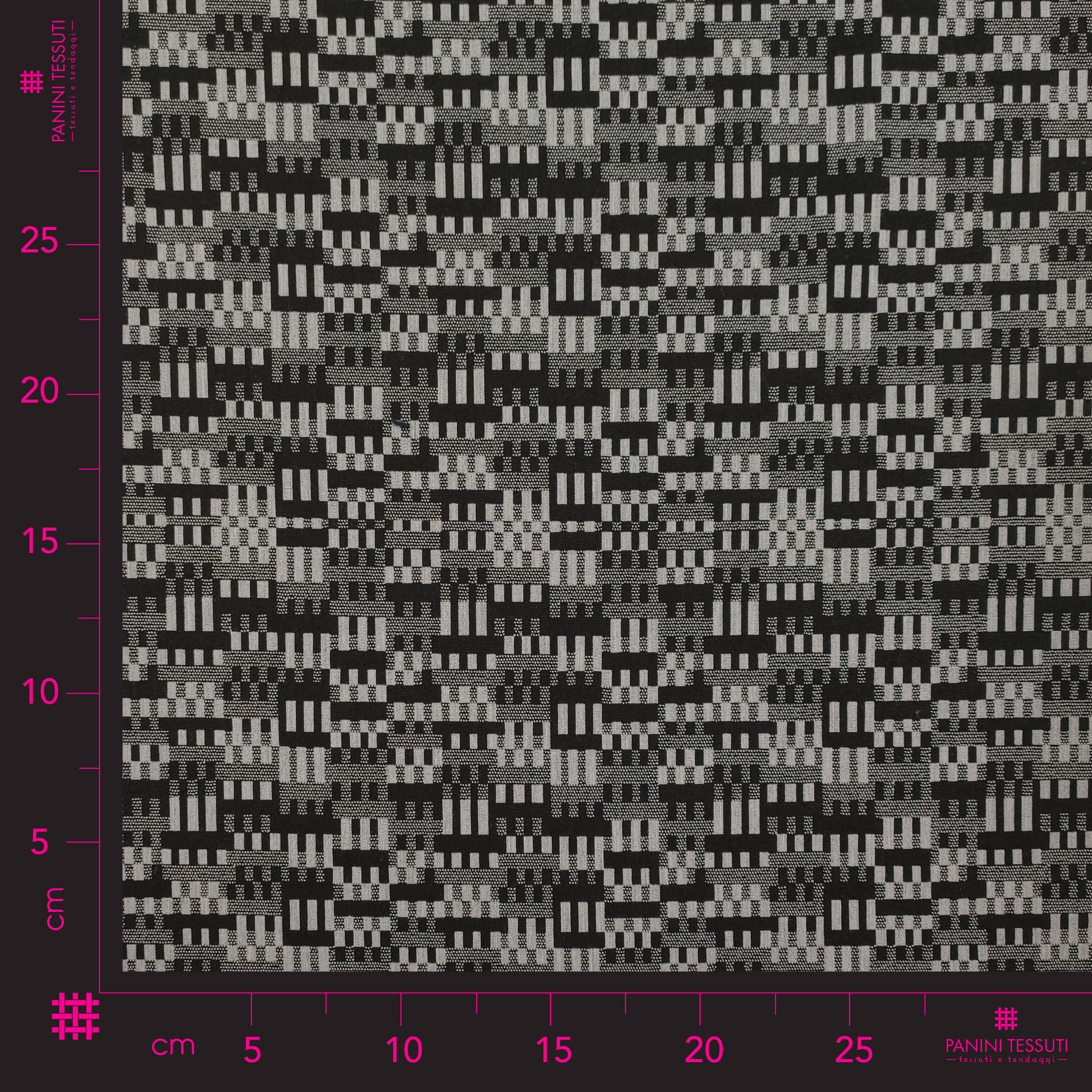 Grau und Schwarz gemischte Baumwolle Geometry Scamp