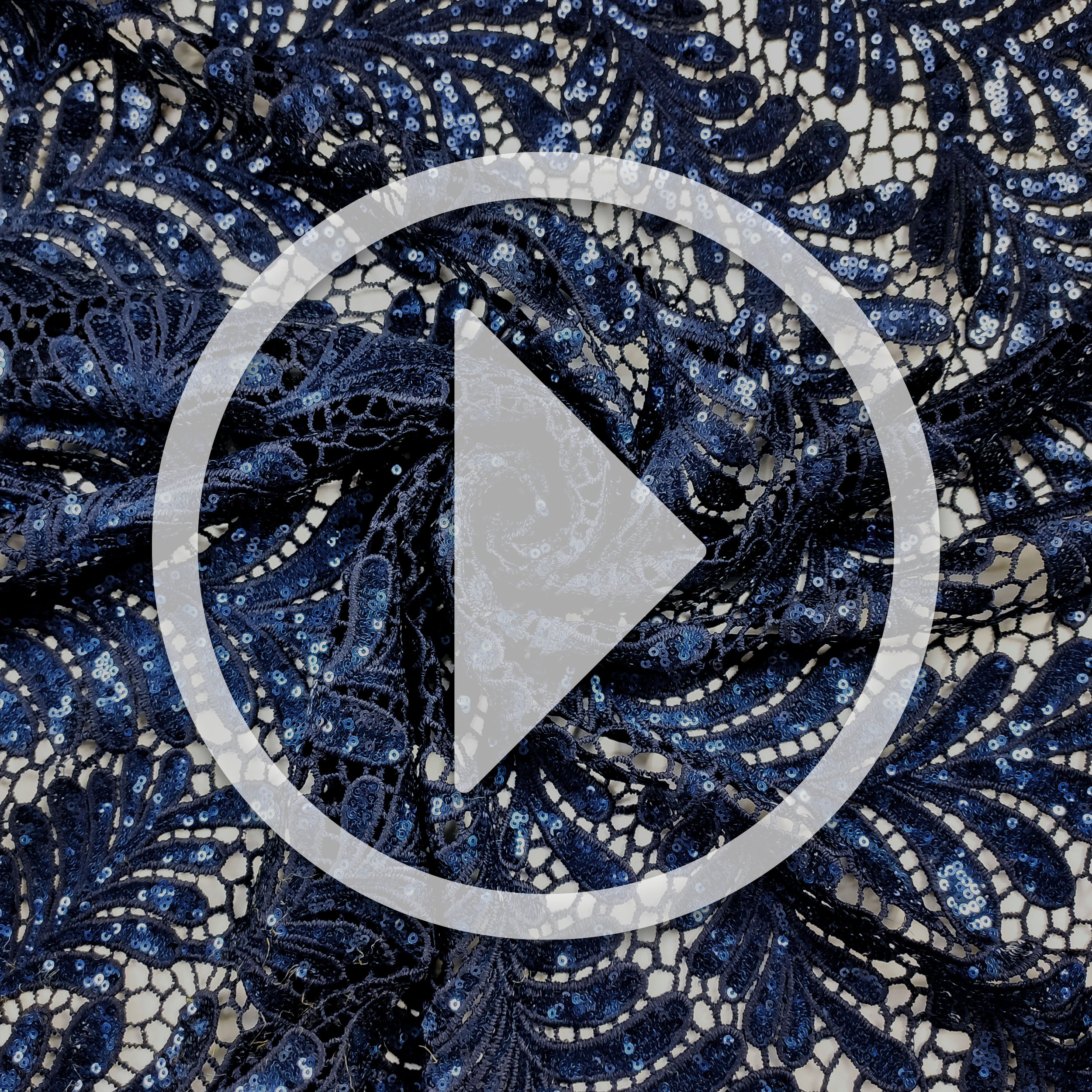 Macramé Double Scalloped Sequins Blue Image