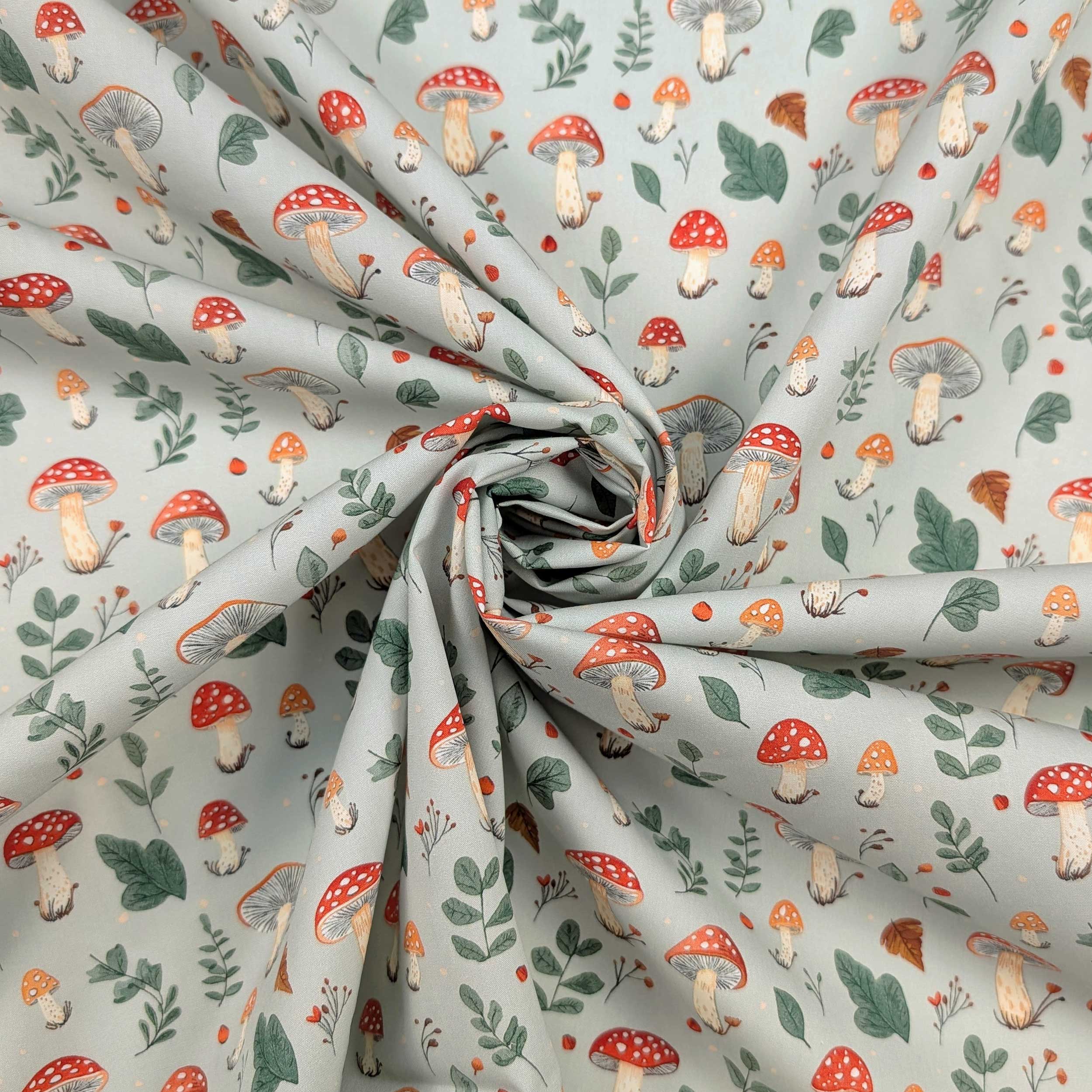Forest Mushroom Cotton Poplin Image