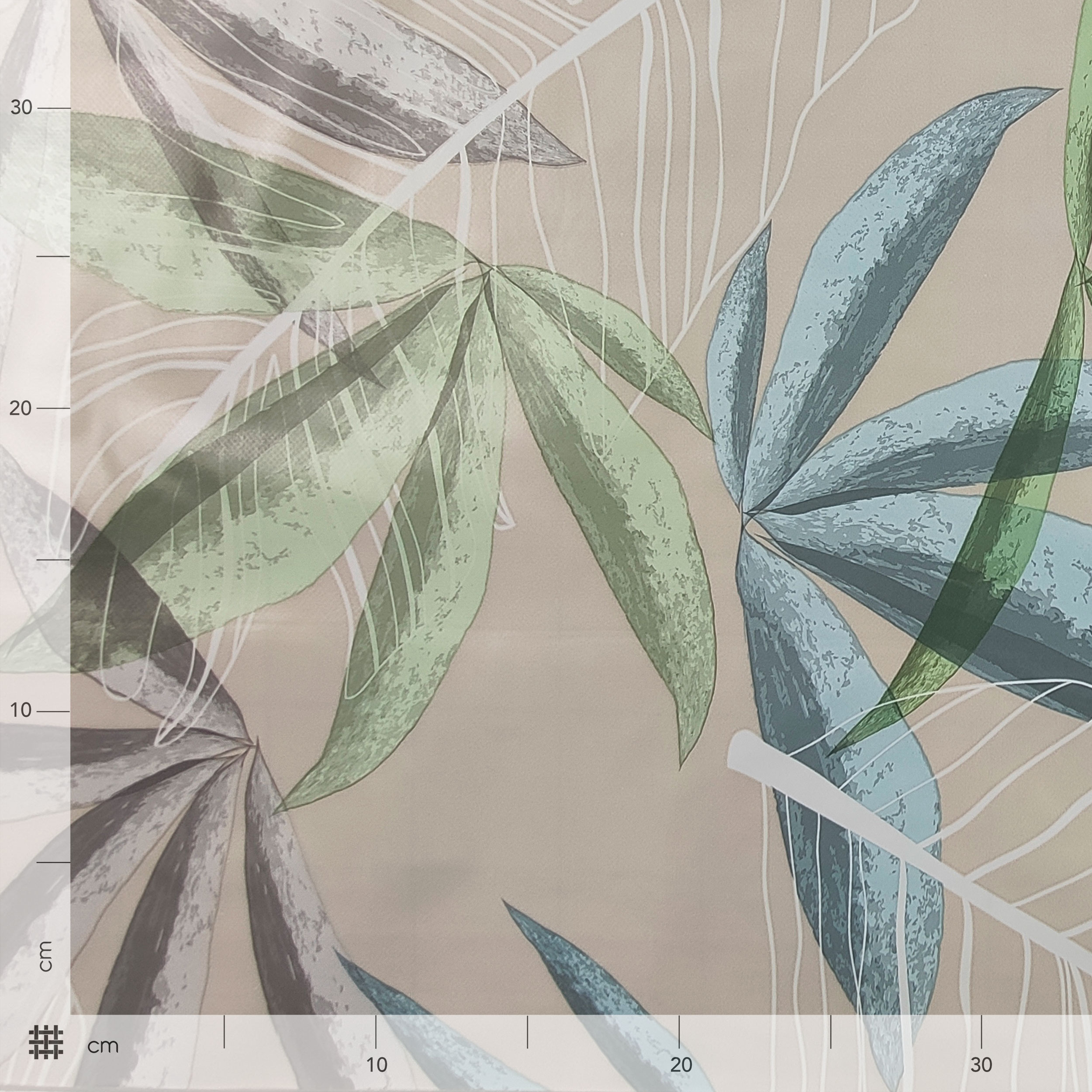 Cut-out Laminated Tablecloth Leaves Background Beige 290x140 cm Image