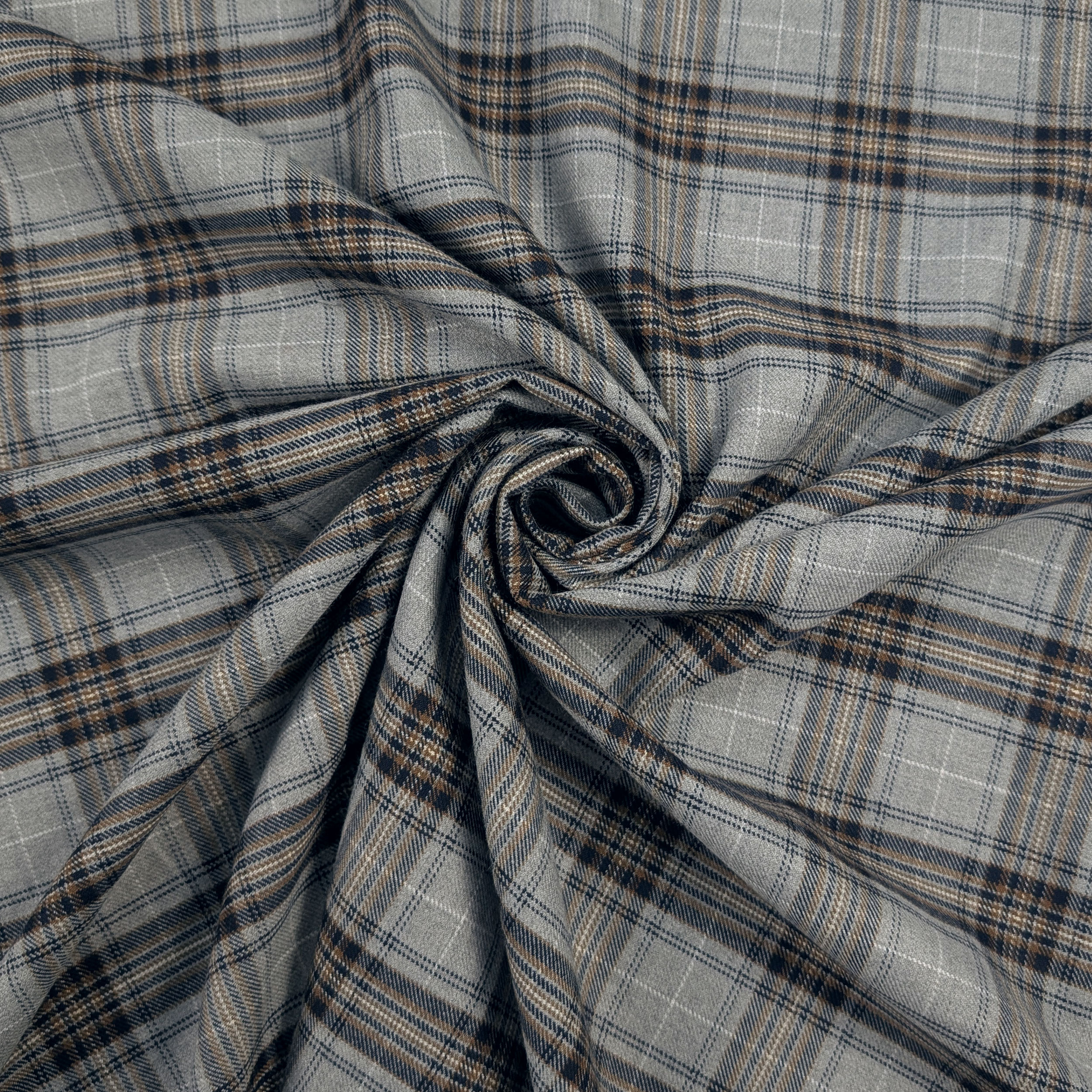 Tartan Beige and Blue Stripes Grey Background Image