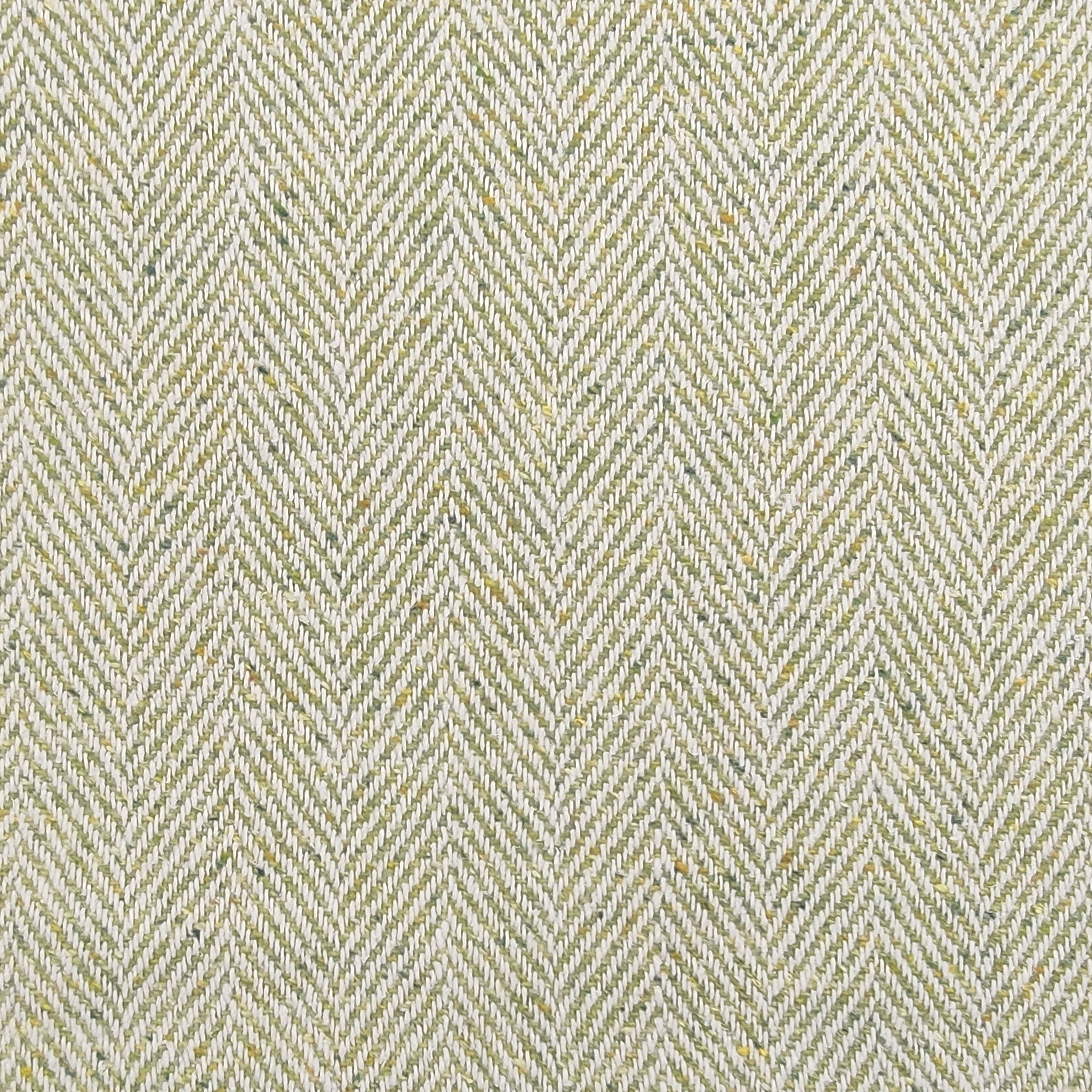 Tissu Tweed Jacquard à chevrons vert et blanc