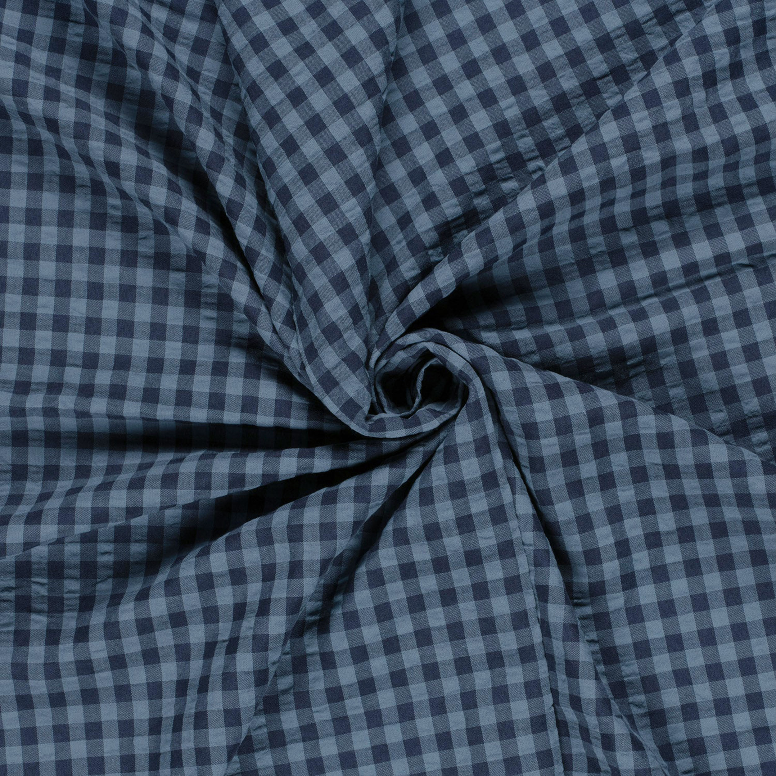 Cotton Poplin Checked Blue Tones Image