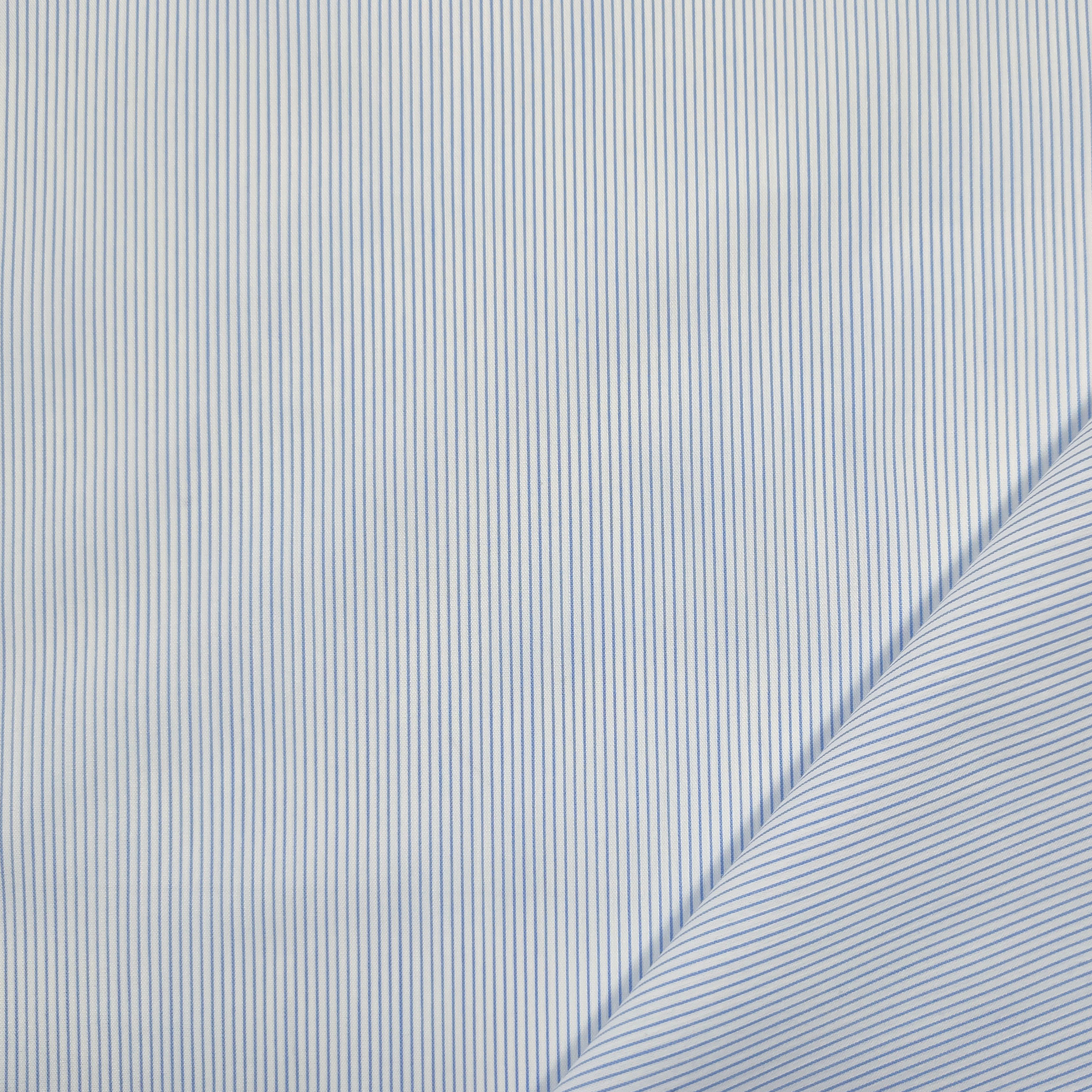Cotton Micro Striped Shirting White Background