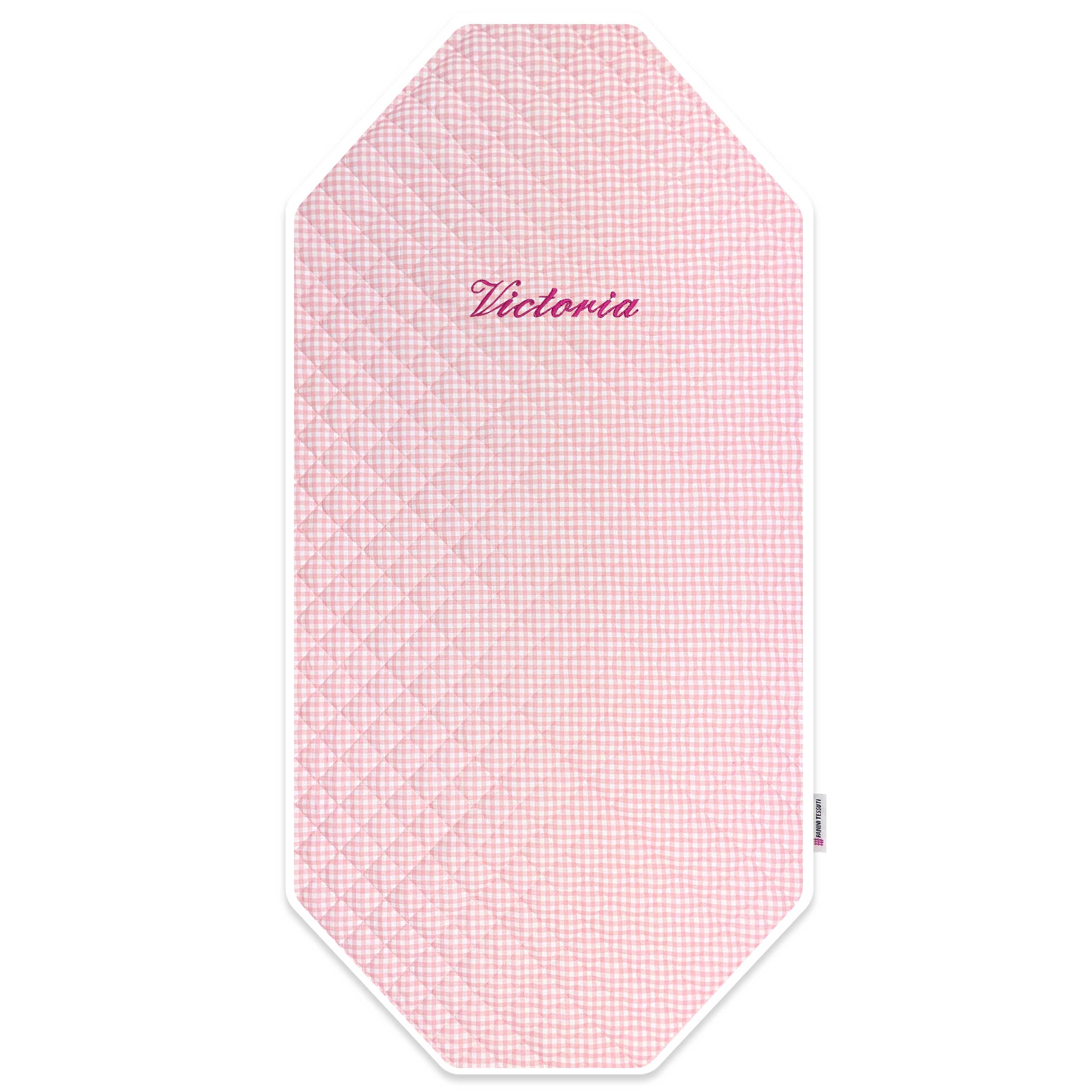 Funda de cuna a cuadros rosa Image