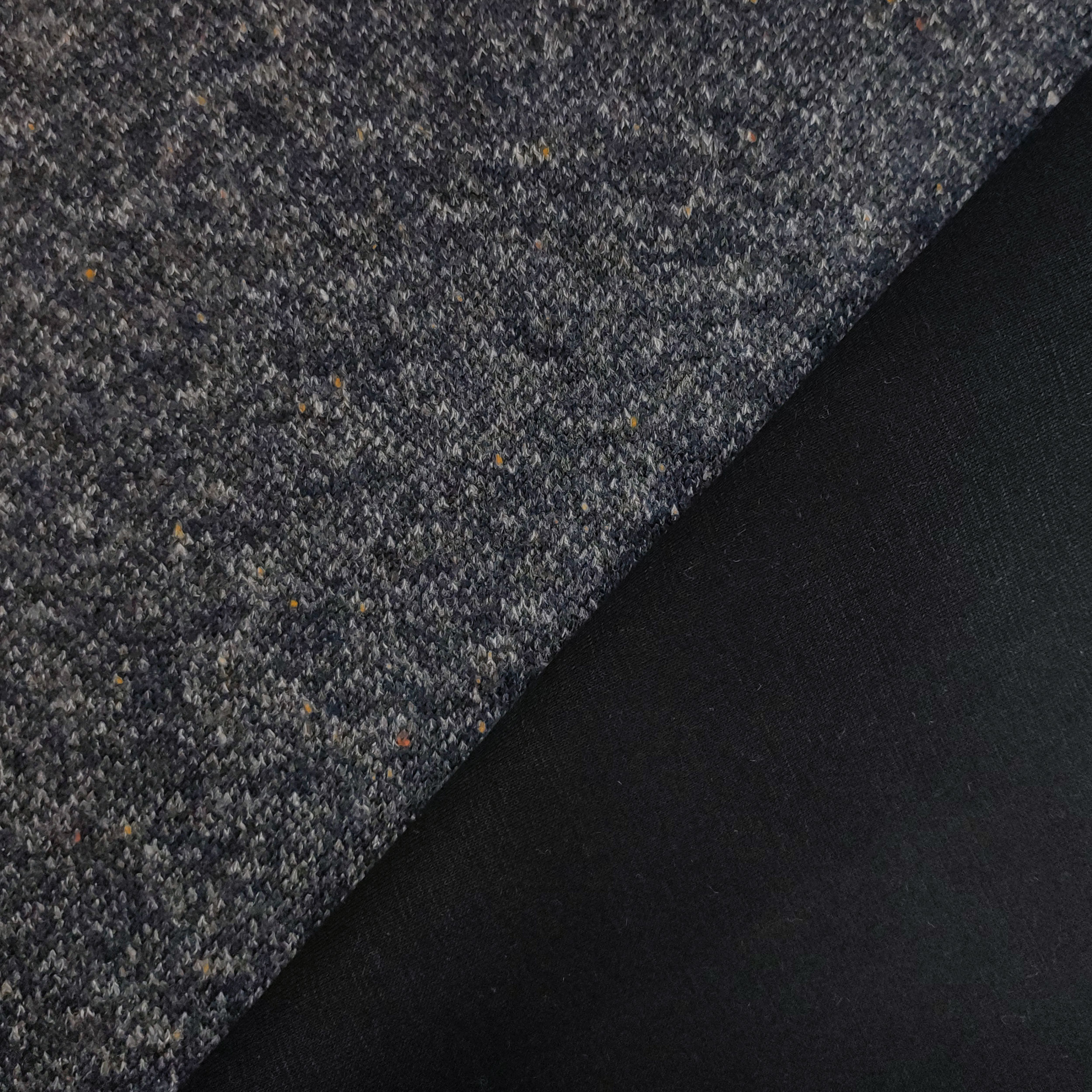 Néoprène Double Laine Anthracite Mélange et Noir Solide Image