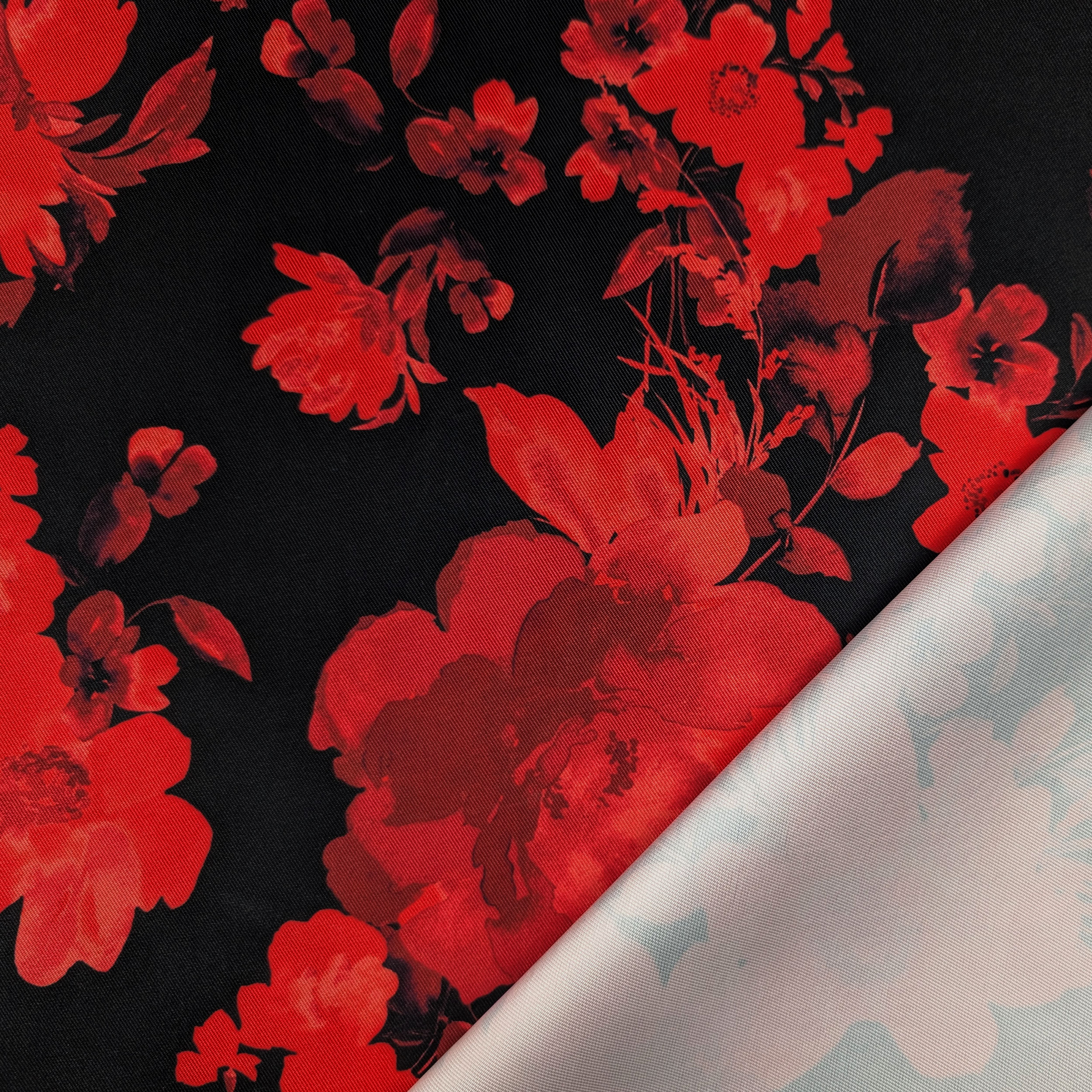 Mikado Italienische High Fashion Rote Blumen Image