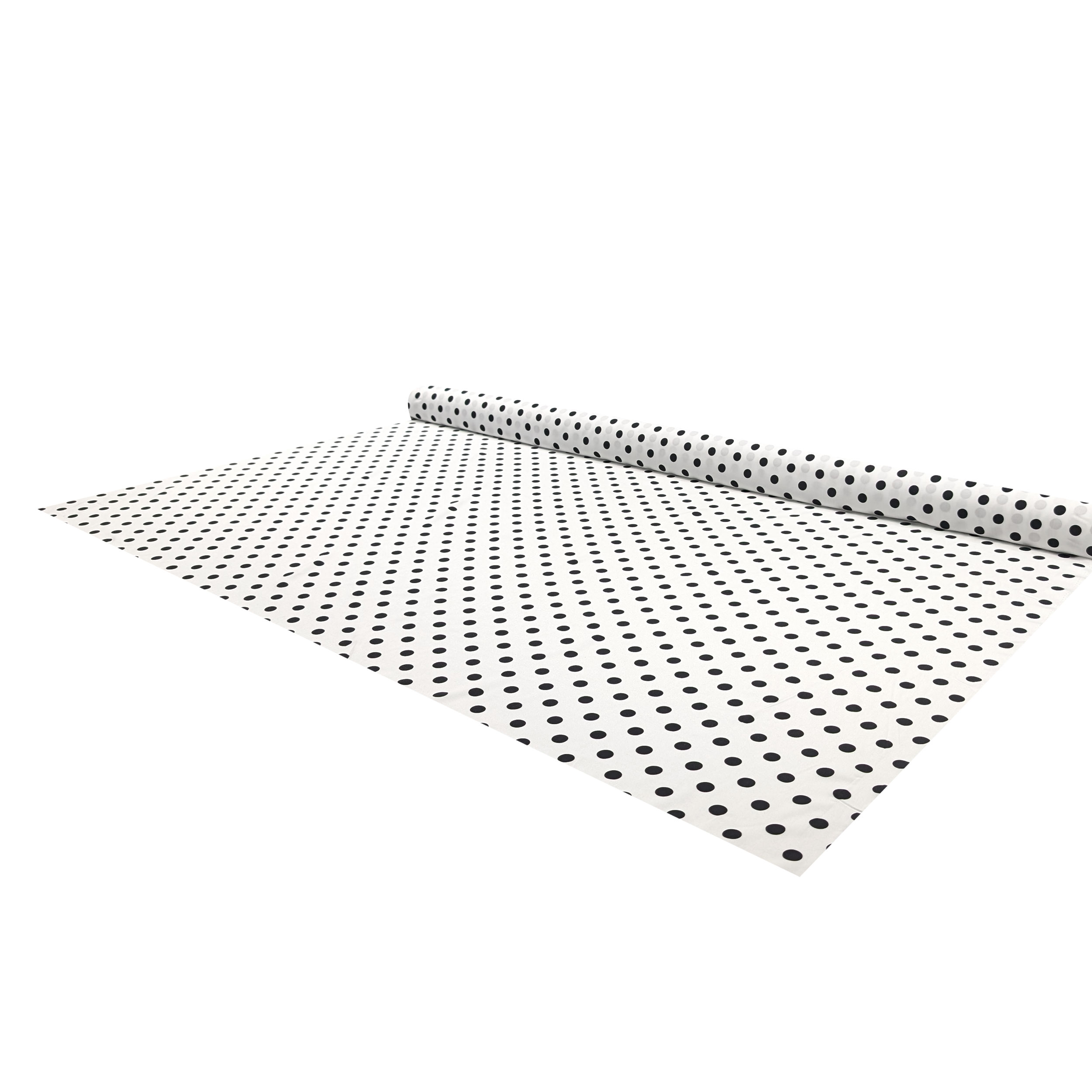 Viscose Black Polka Dots White Background Image