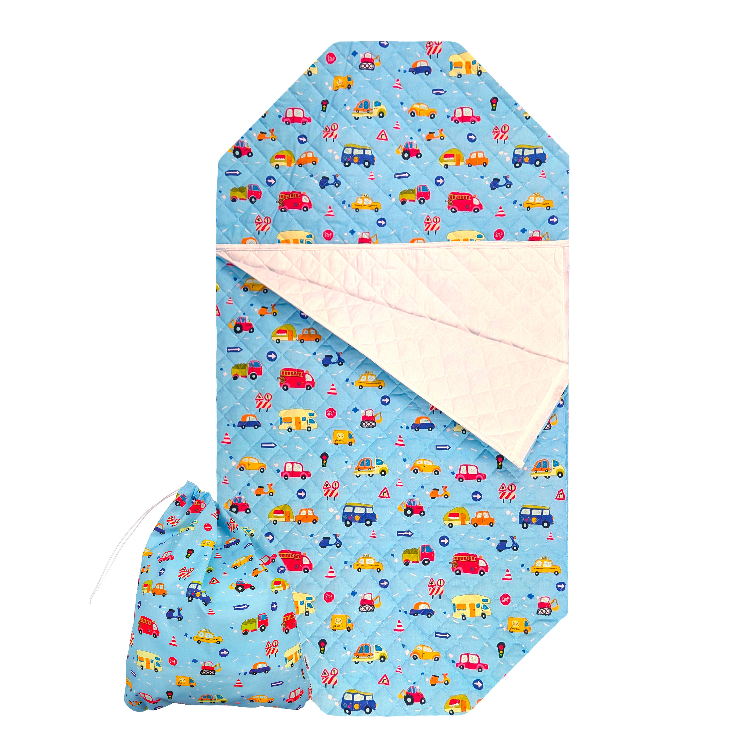 Shaped Sleeping Bag for Brandy Cars Light Blue Background Image