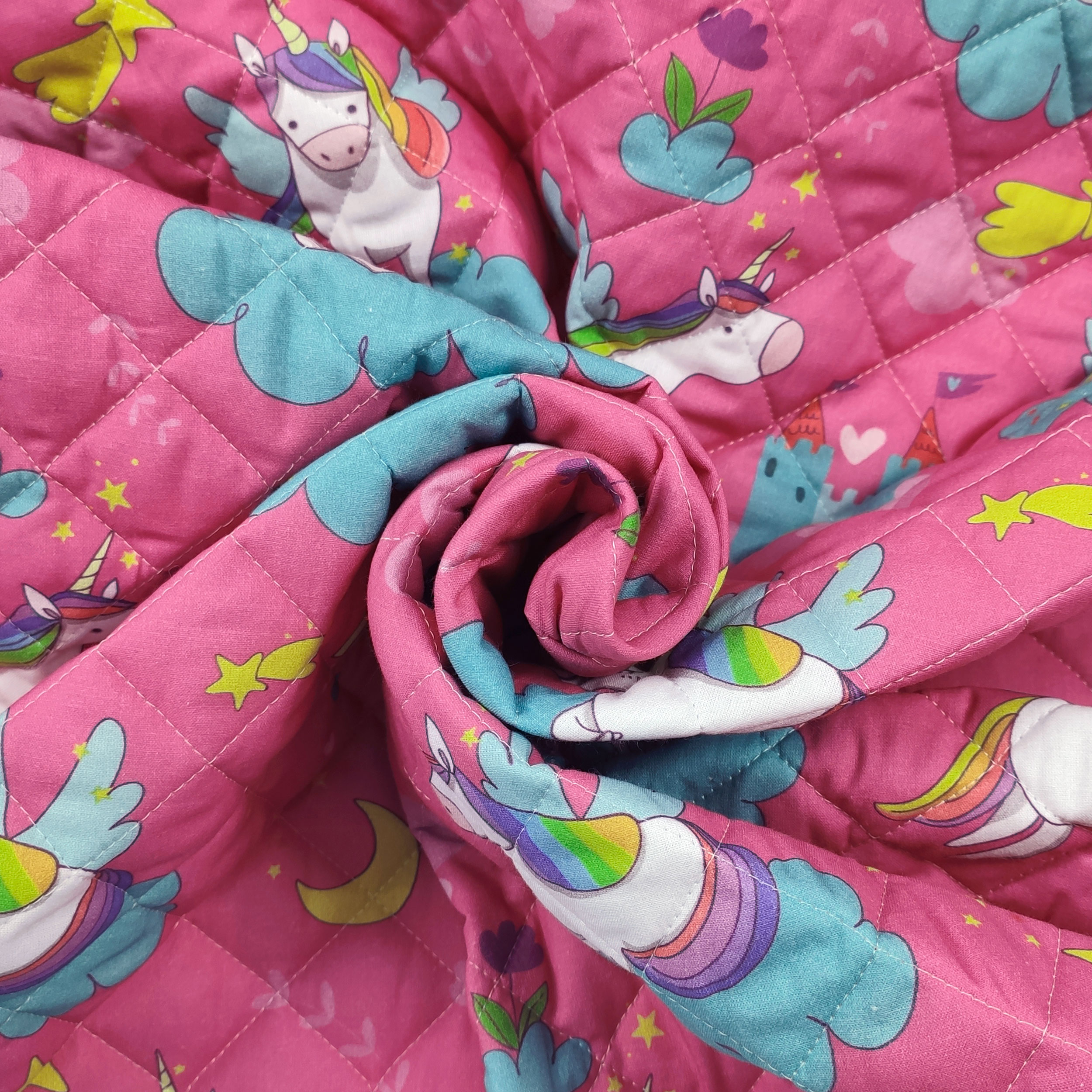 Panini Tessuti Quilted Cotton - Unicorns and Castles  Image
