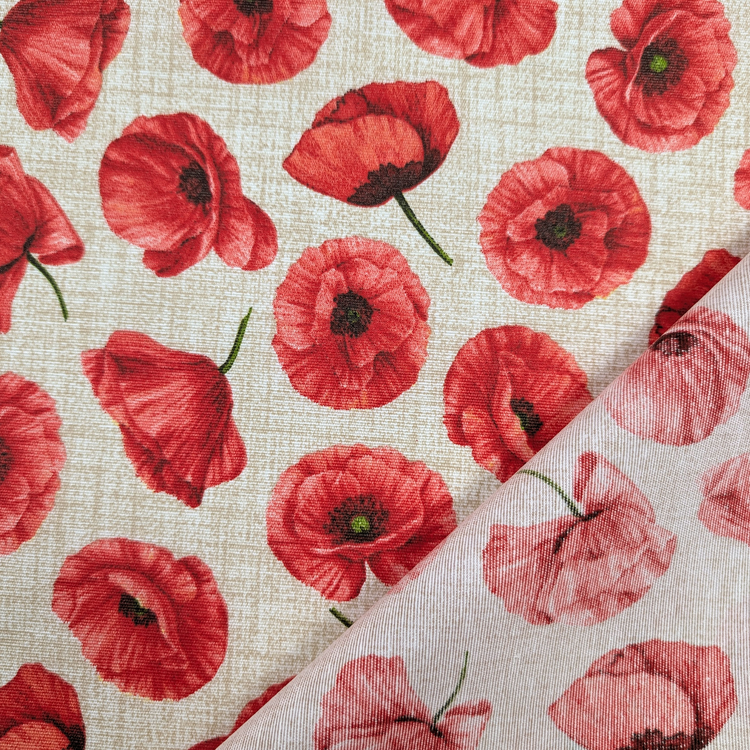 Fabric for Resin Tablecloth Modern Poppies Image