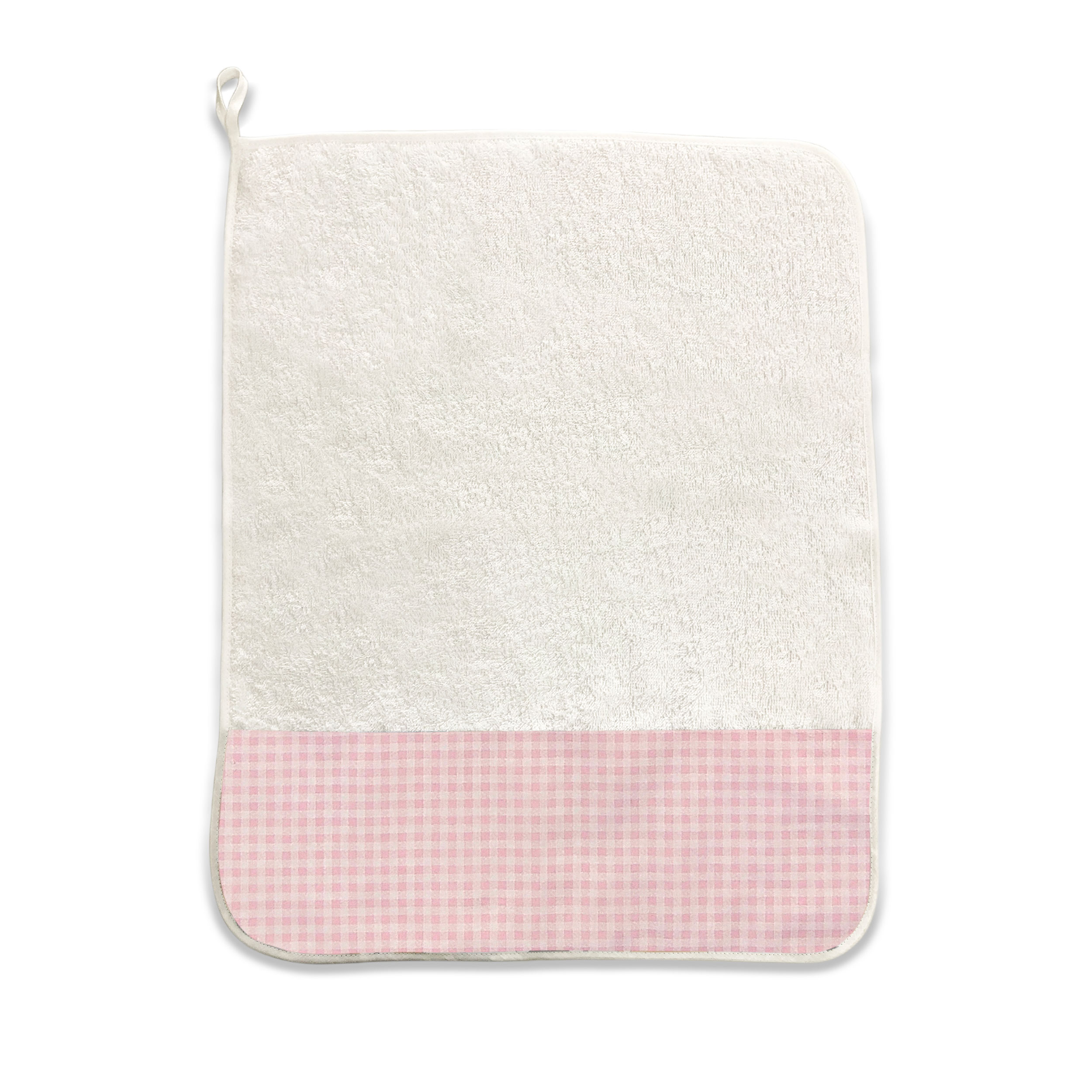 Grande serviette à carreaux rose