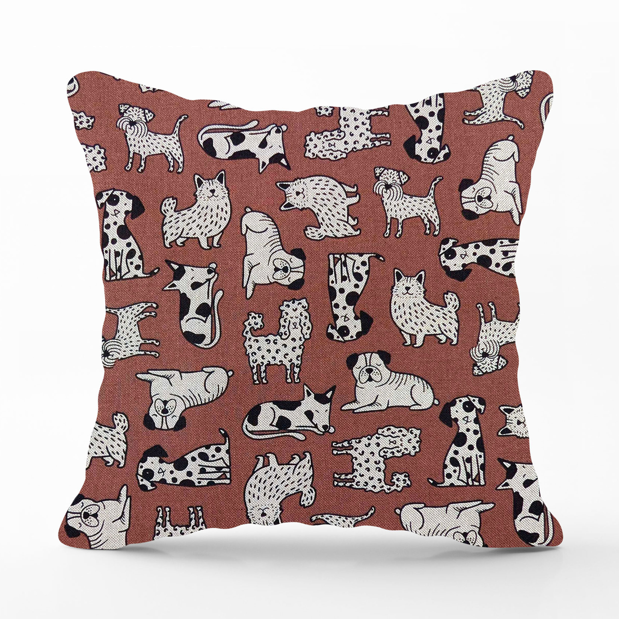 Cushion Pillowcase Dogs Background Brick Image