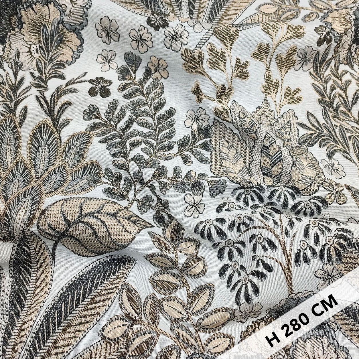 Floral Jacquard Neutral Tones H 280 cm Image