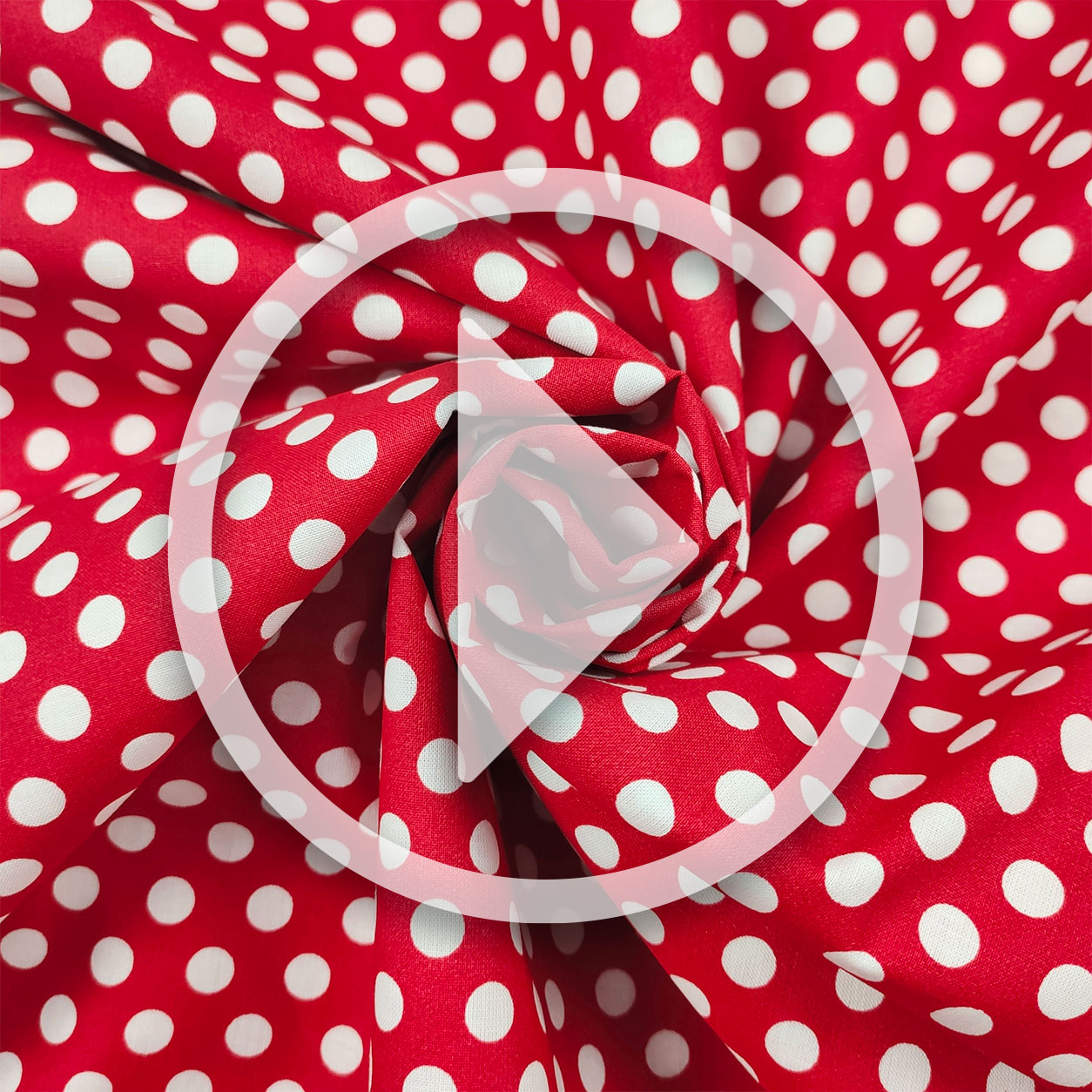 Large White Dots on Red Cotton Image