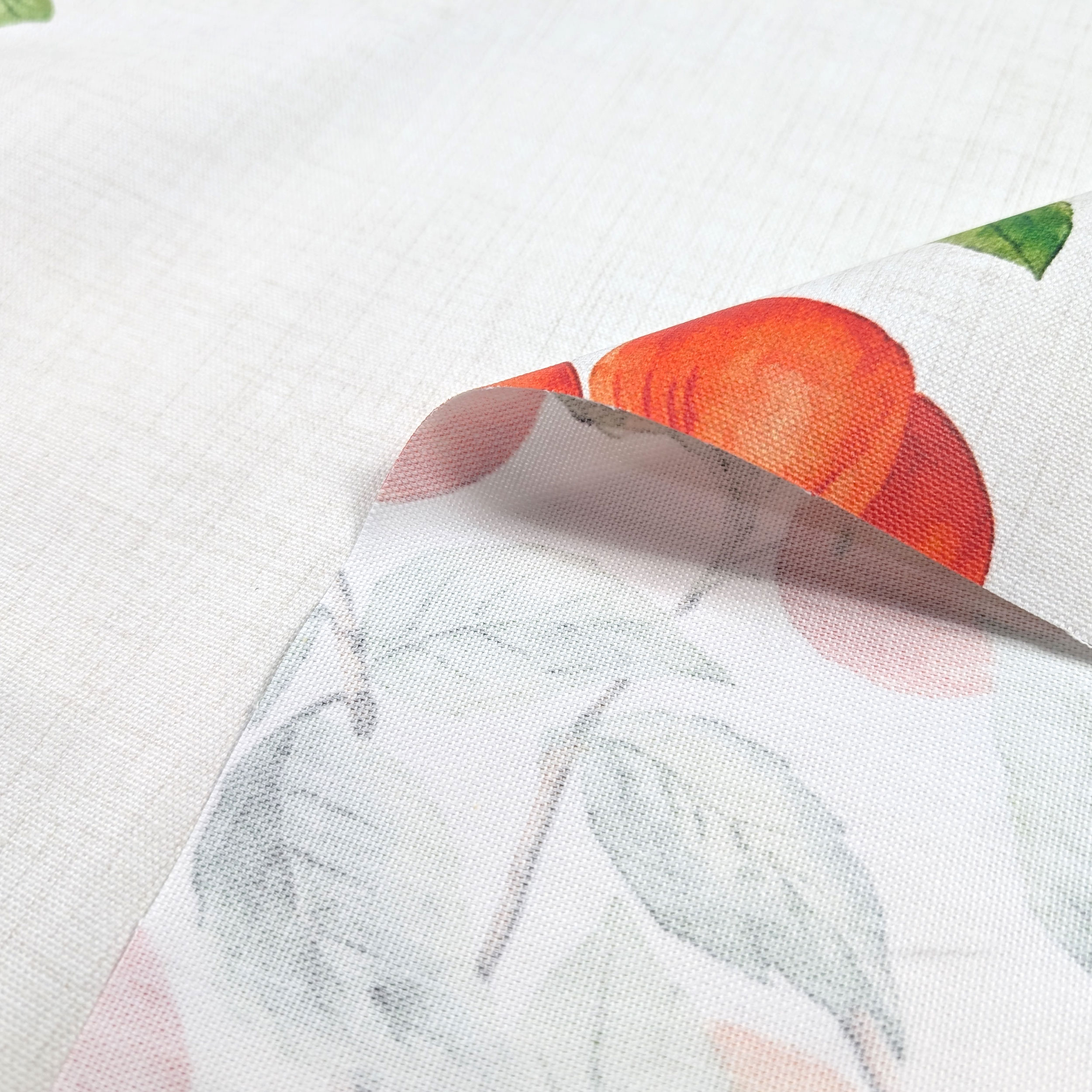 Fabric for Resin Tablecloth with Beige and Citrus Edges Image