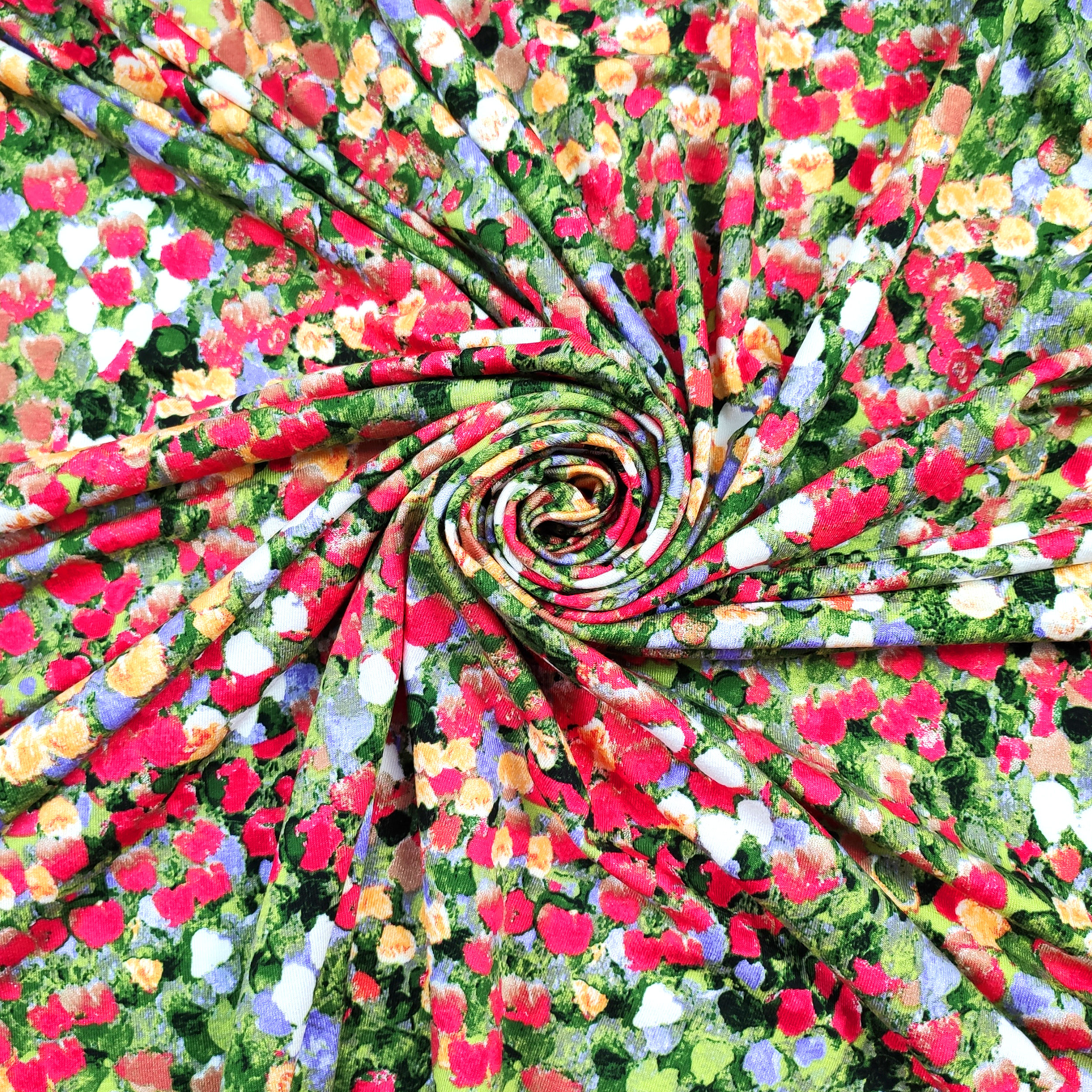 Viscose élastiquée Fantaisie florale colorée Image