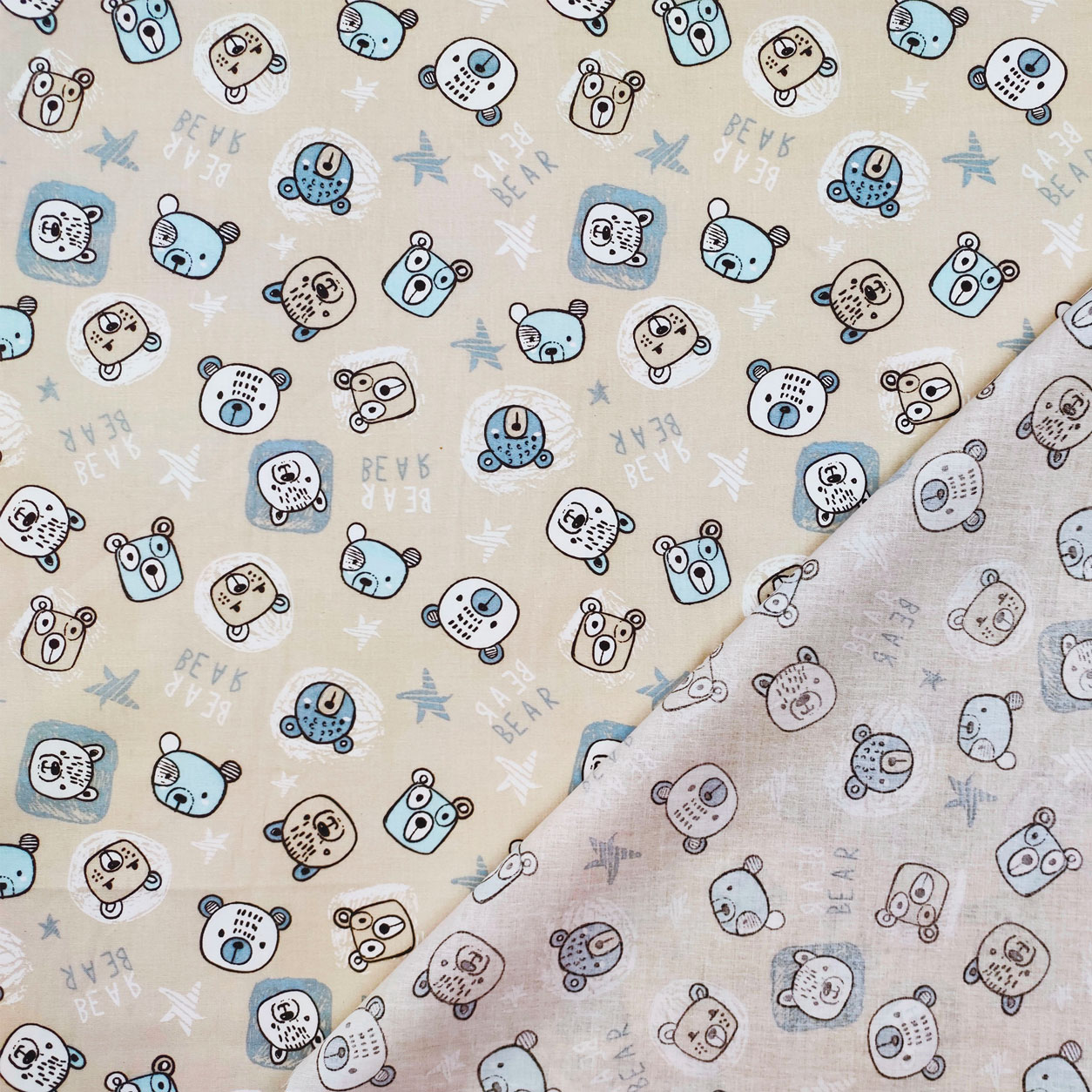stoffa-in-cotone-teddy-bear-azzurro-beige